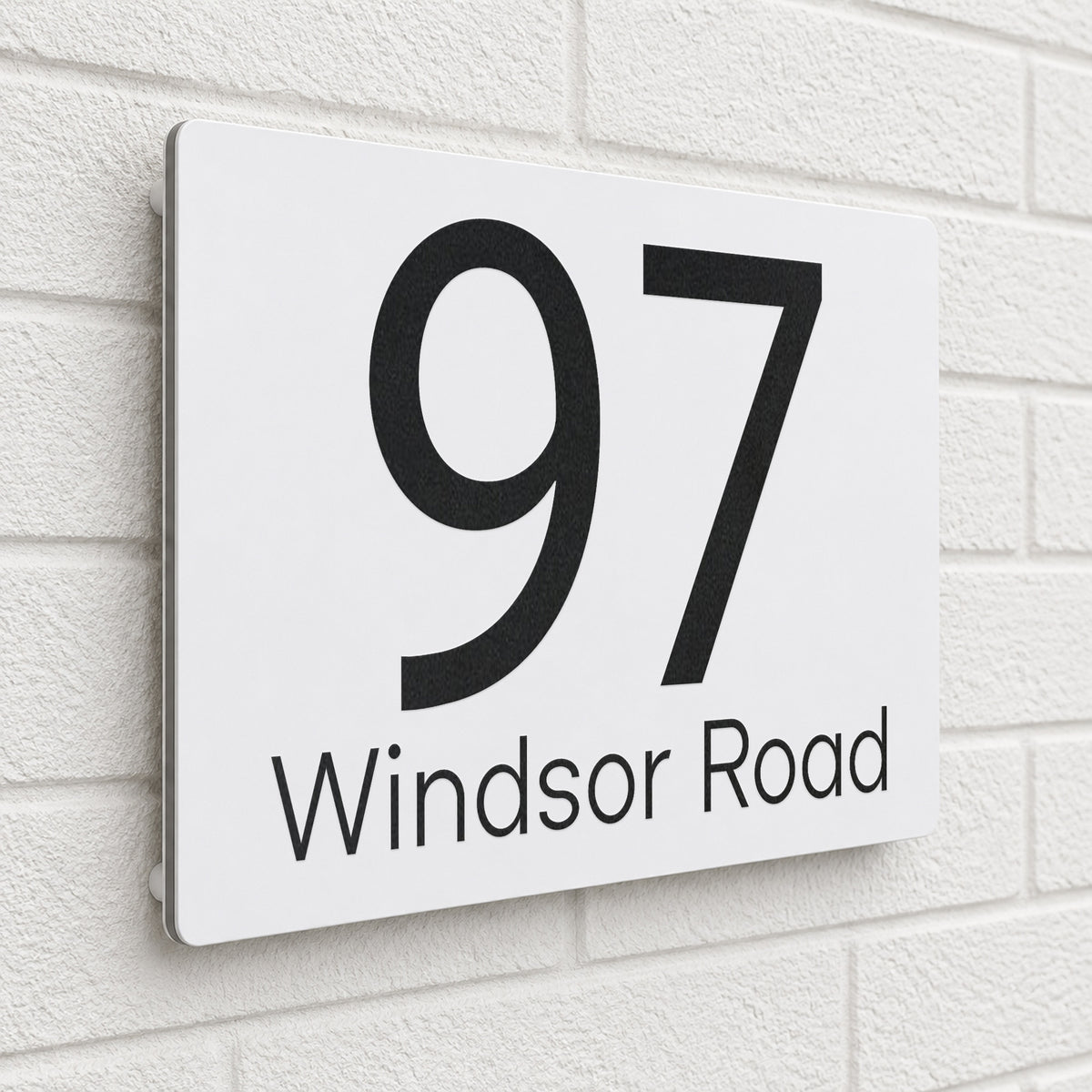 Personalised House Sign | 280mm x 160mm | Made from White Composite Aluminium