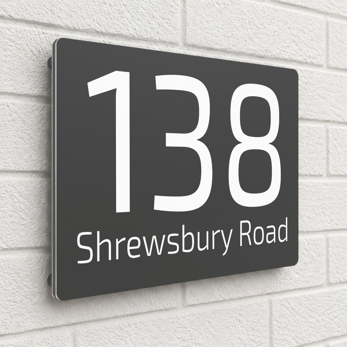 Personalised House Sign | 280mm x 160mm | Made from Anthracite Grey Composite Aluminium