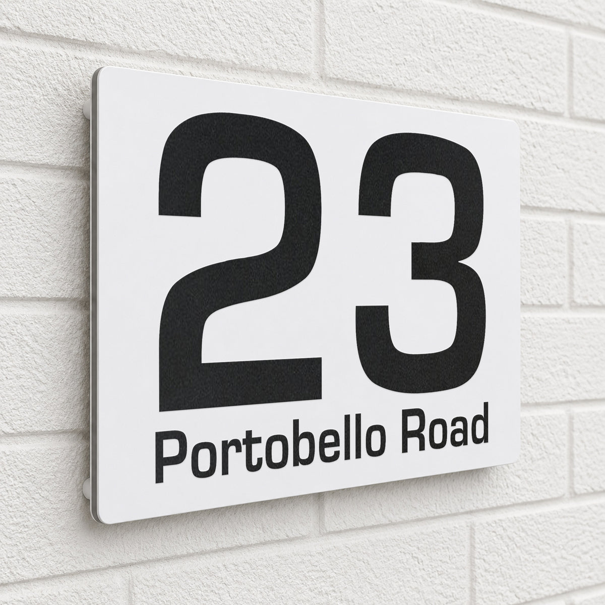 Personalised House Sign | 200mm x 130mm | Made from White Composite Aluminium