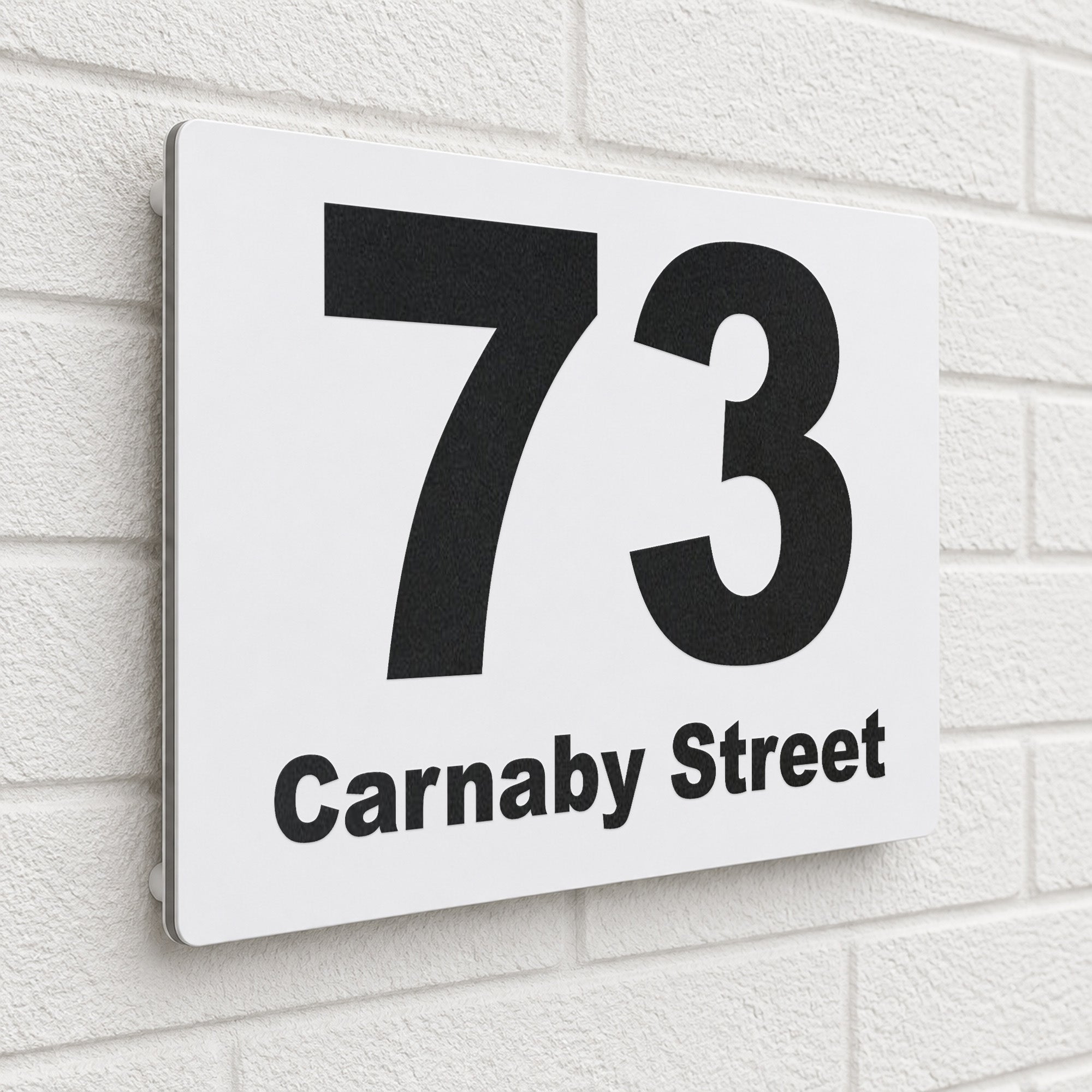 Personalised House Sign | 200mm x 130mm | Made from White Composite Aluminium