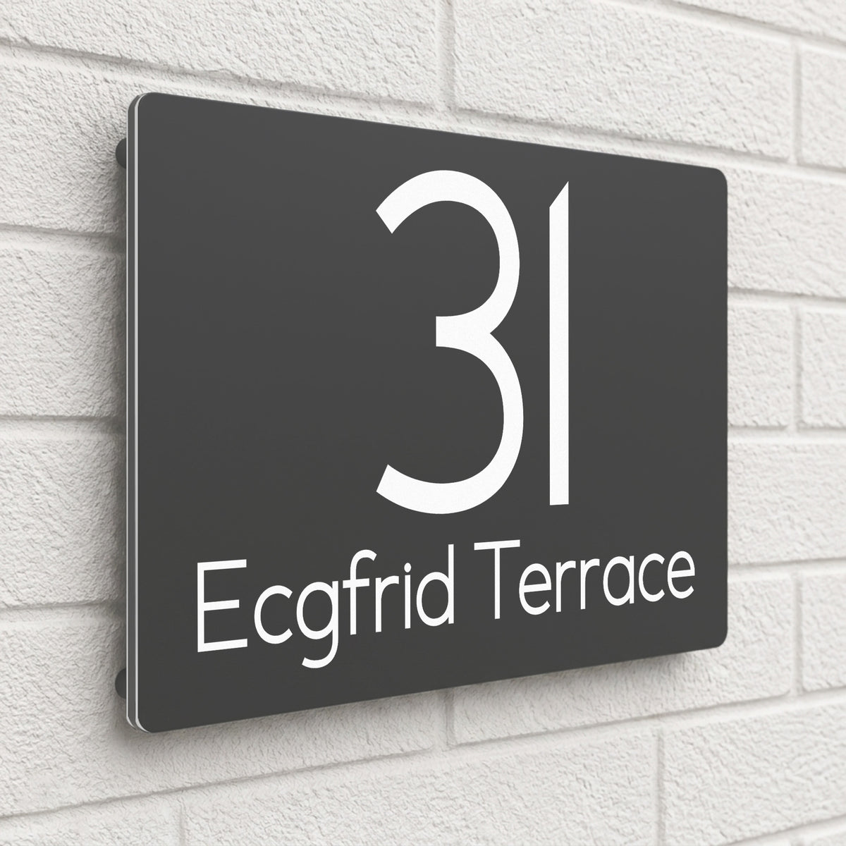 Personalised House Sign | 280mm x 160mm | Made from Anthracite Grey Composite Aluminium