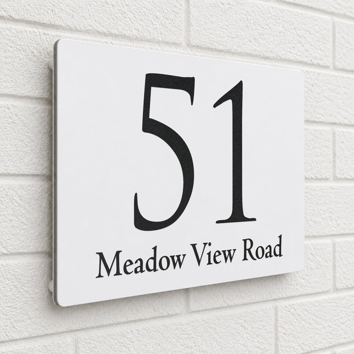 Personalised House Sign | 200mm x 130mm | Made from White Composite Aluminium