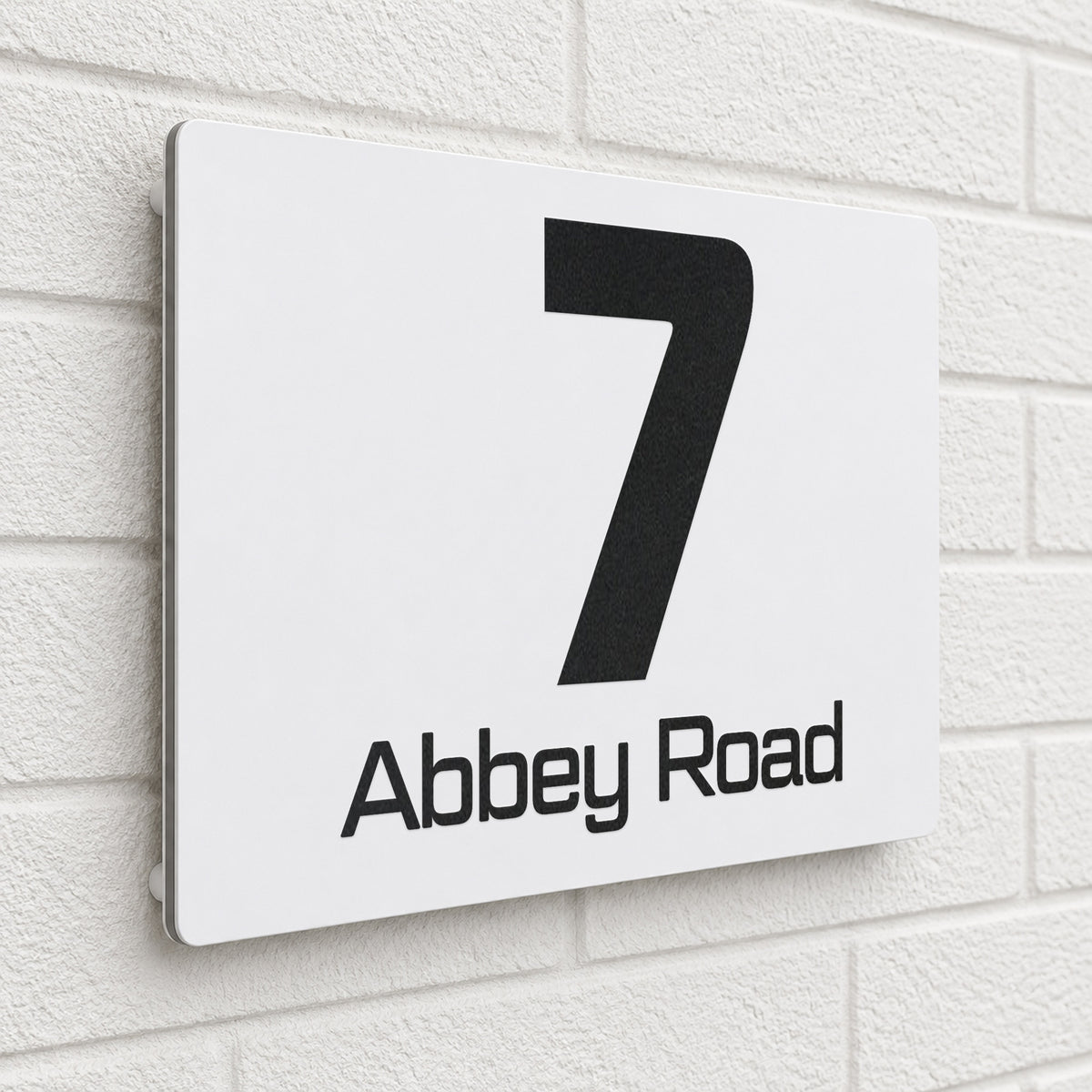 Personalised House Sign | 200mm x 130mm | Made from White Composite Aluminium