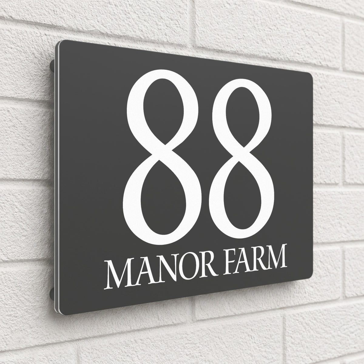 Personalised House Sign | 280mm x 160mm | Made from Anthracite Grey Composite Aluminium