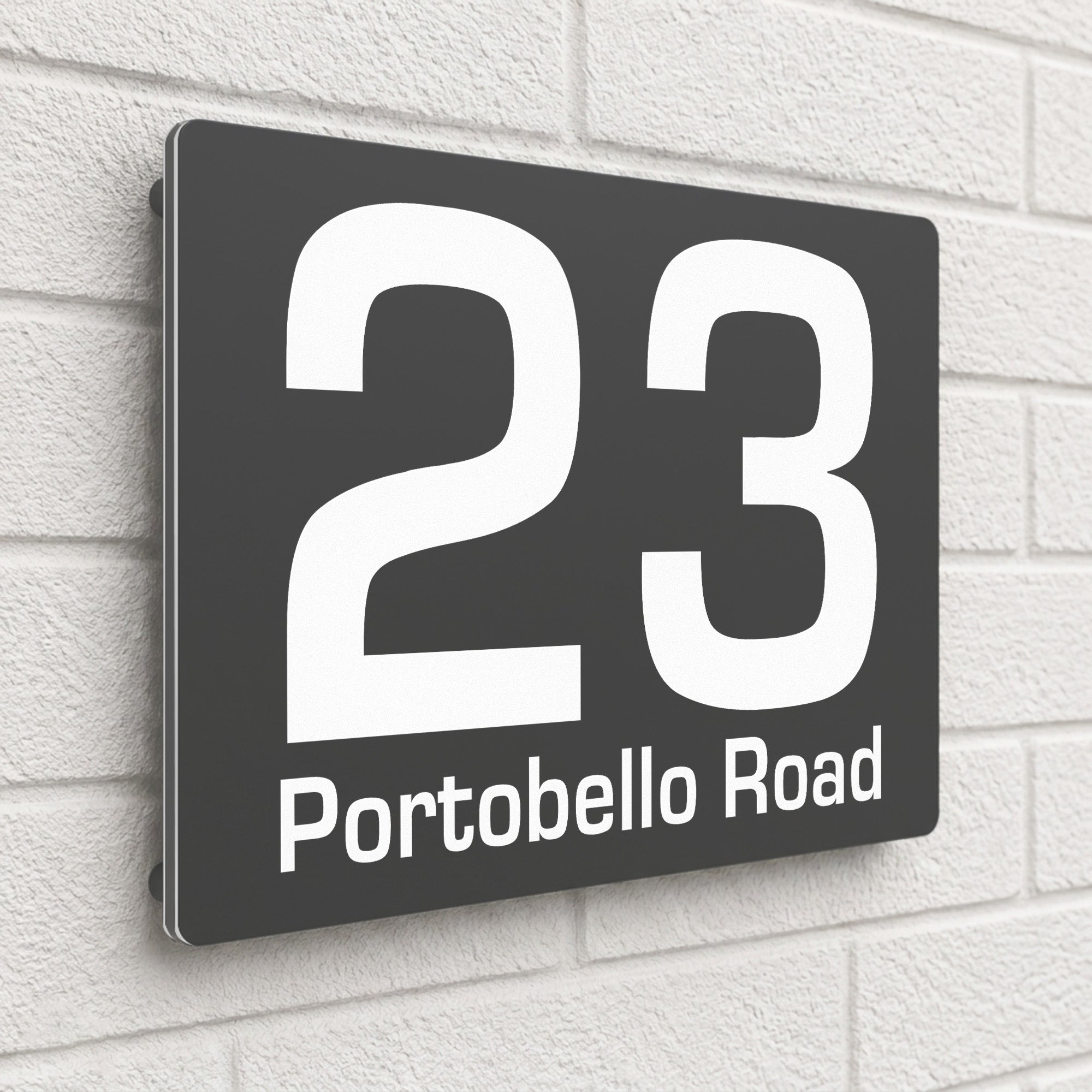 Personalised House Sign | 280mm x 160mm | Made from Anthracite Grey Composite Aluminium