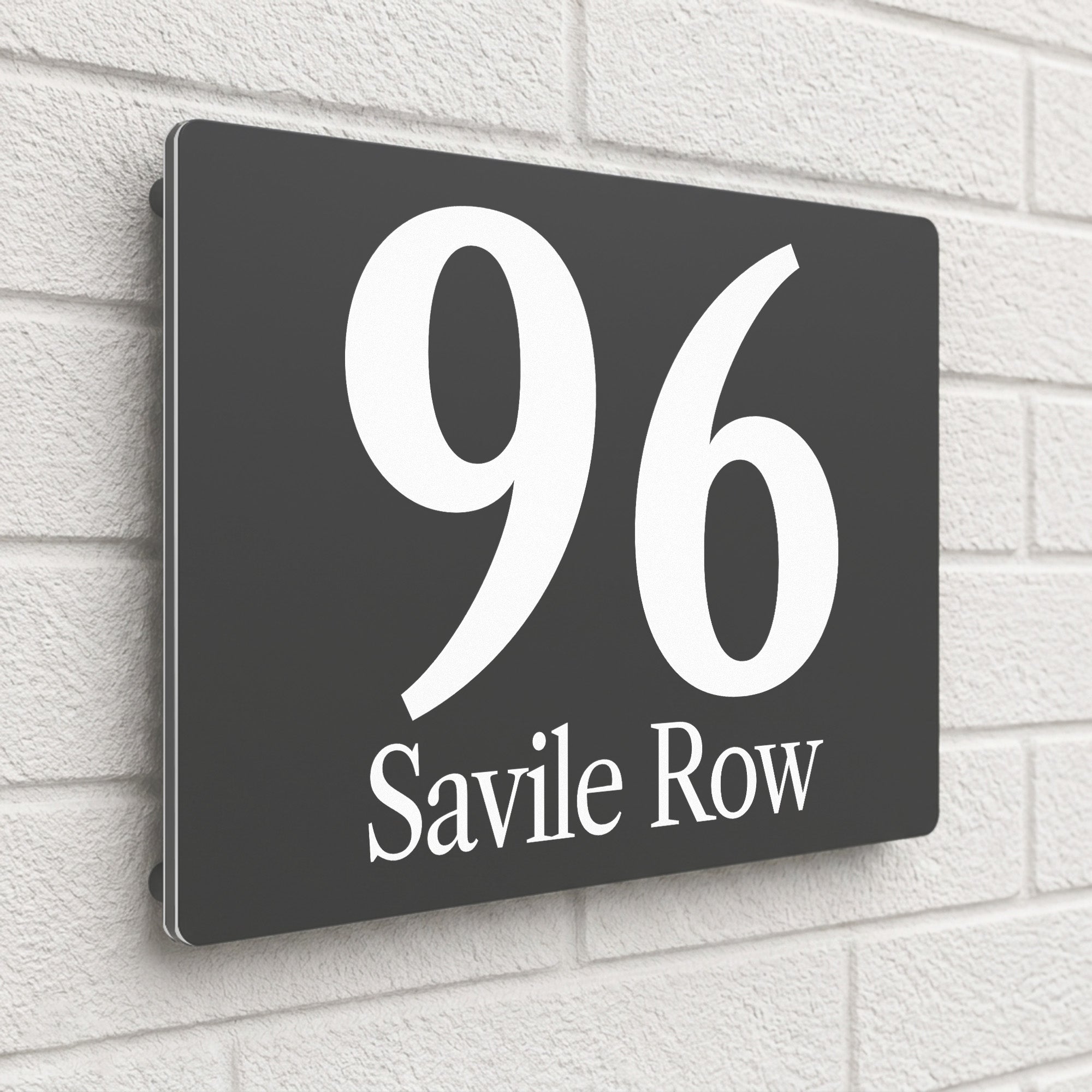 Personalised House Sign | 280mm x 160mm | Made from Anthracite Grey Composite Aluminium