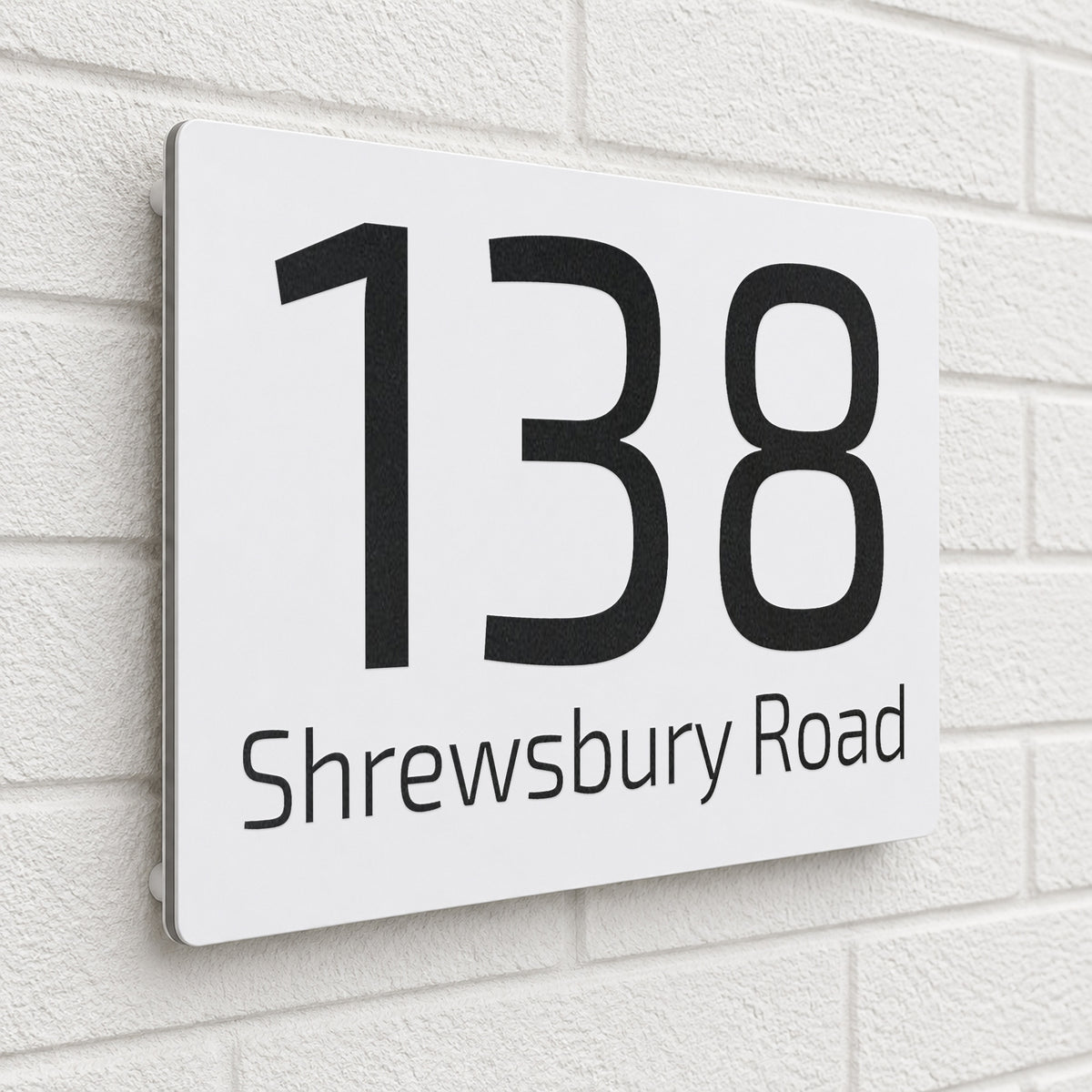 Personalised House Sign | 200mm x 130mm | Made from White Composite Aluminium