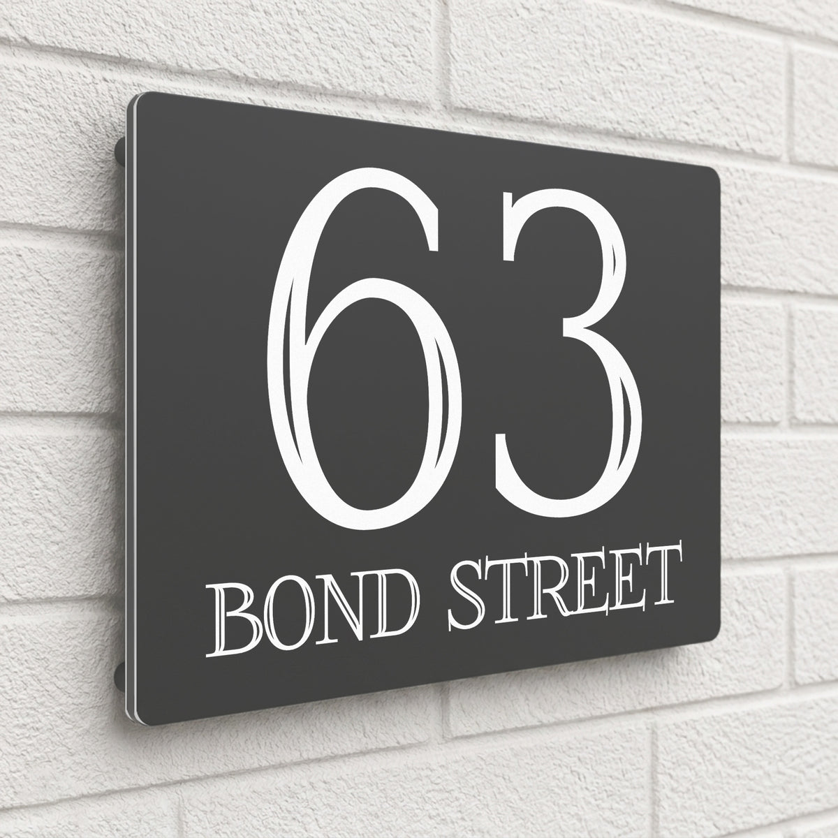 Personalised House Sign | 280mm x 160mm | Made from Anthracite Grey Composite Aluminium