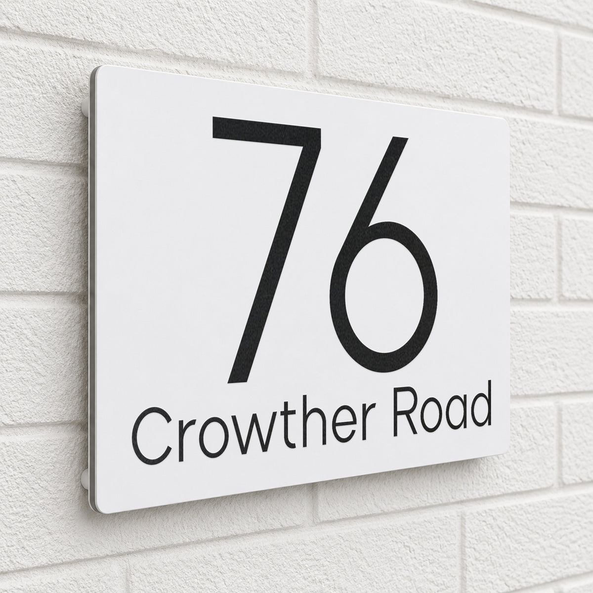 Personalised House Sign | 200mm x 130mm | Made from White Composite Aluminium