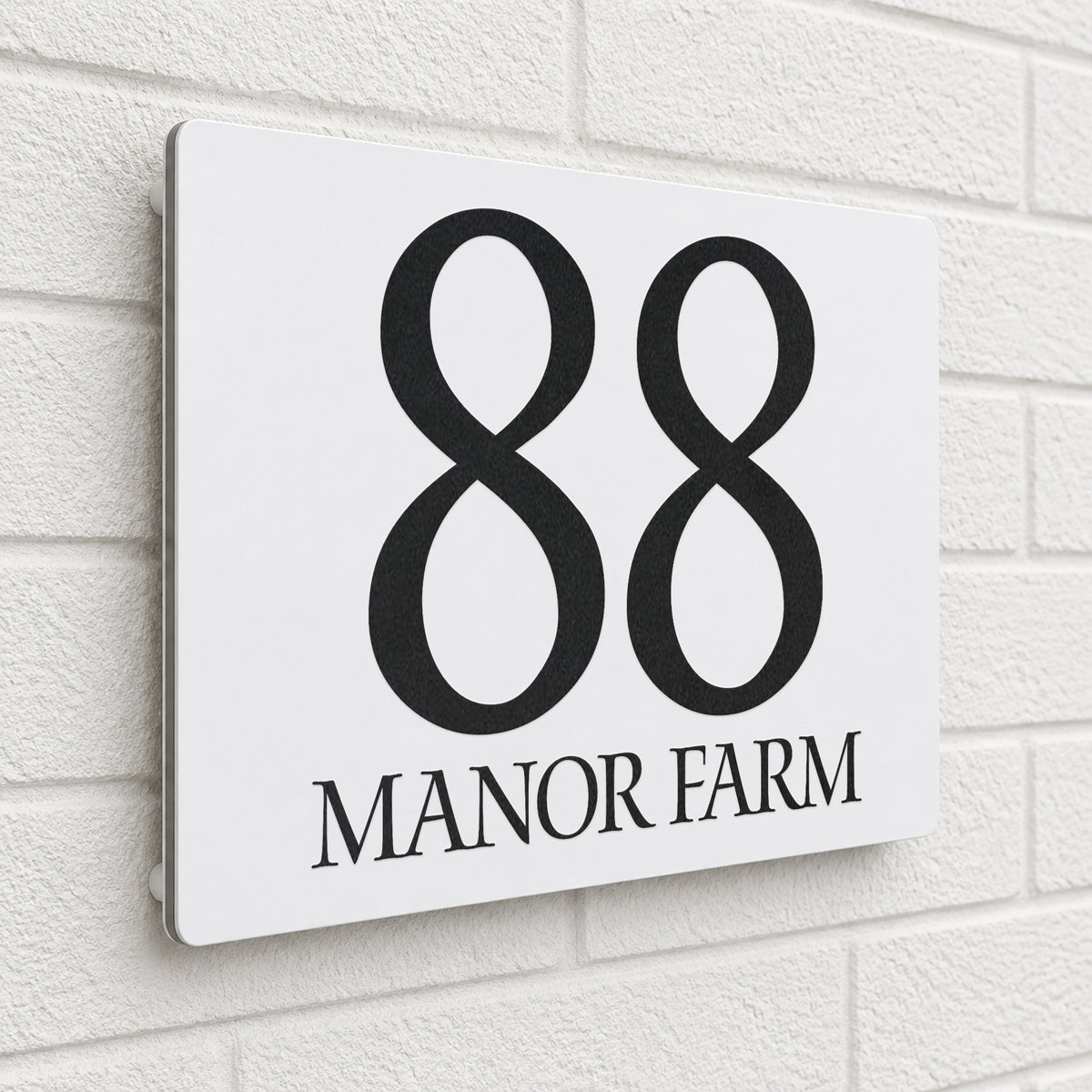 Personalised House Sign | 200mm x 130mm | Made from White Composite Aluminium