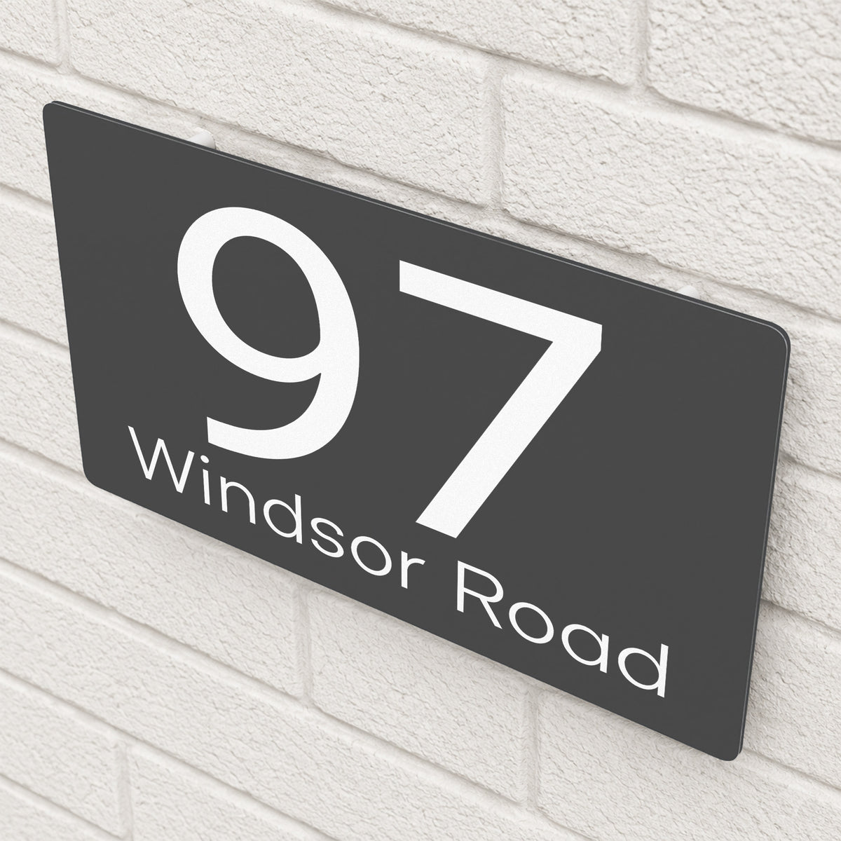 Personalised House Sign | 280mm x 160mm | Made from Anthracite Grey Composite Aluminium