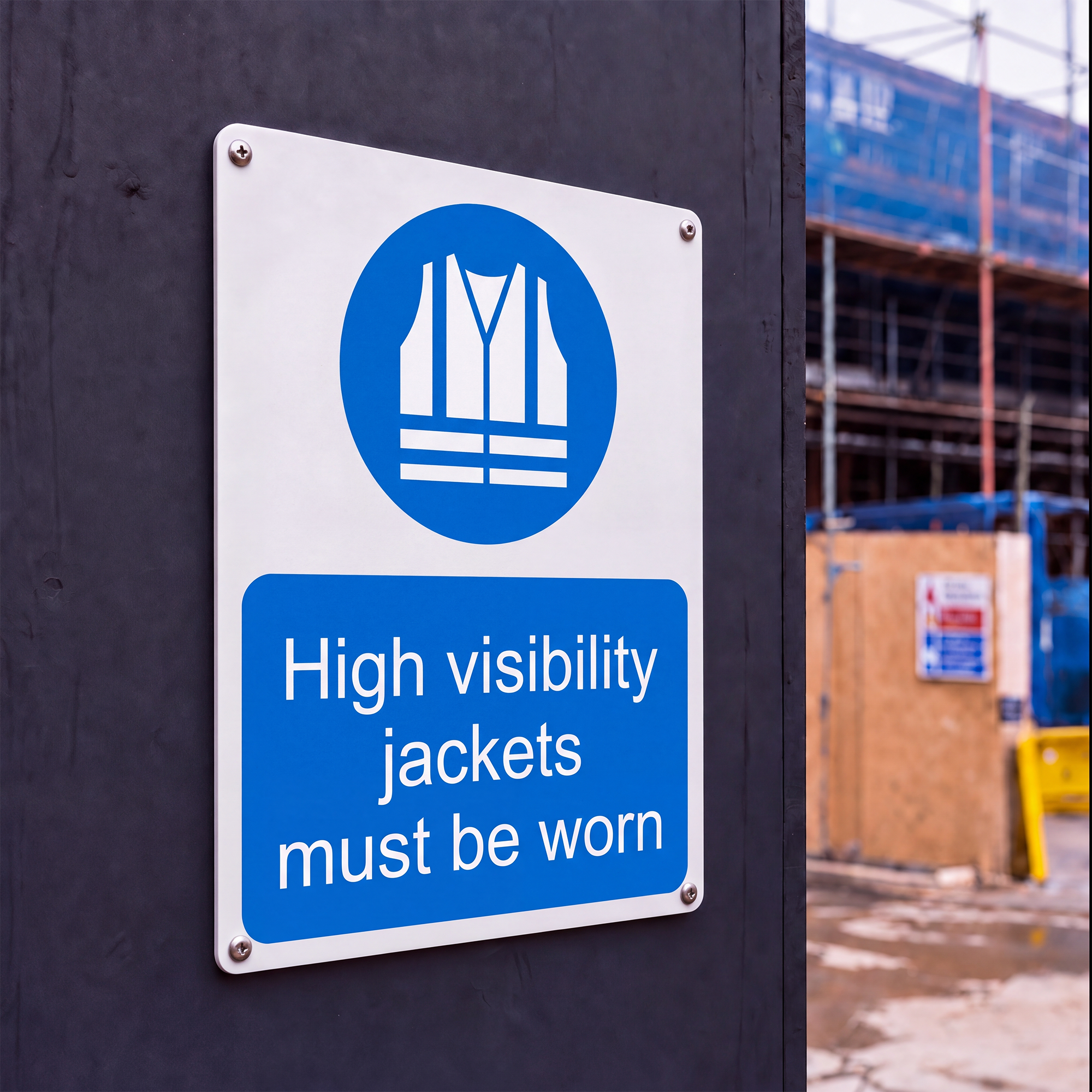 Construction Notice Signs | Made from 3mm Acrylic | ISO 7010 | Small Medium and Large Sizes