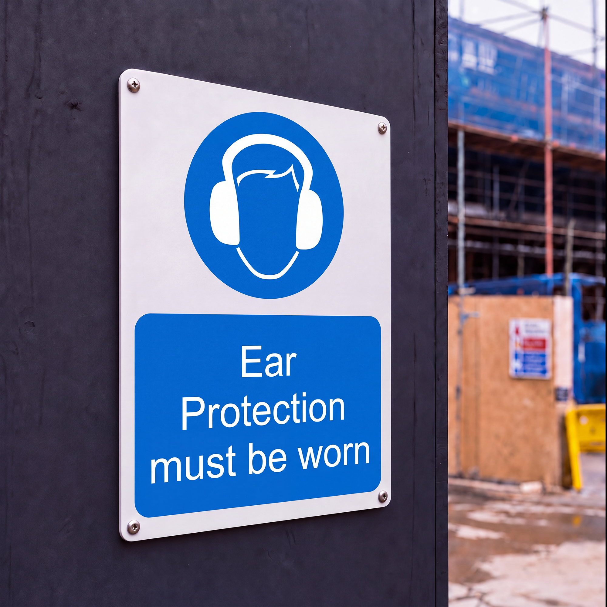 Construction Notice Signs | Made from 3mm Acrylic | ISO 7010 | Small Medium and Large Sizes