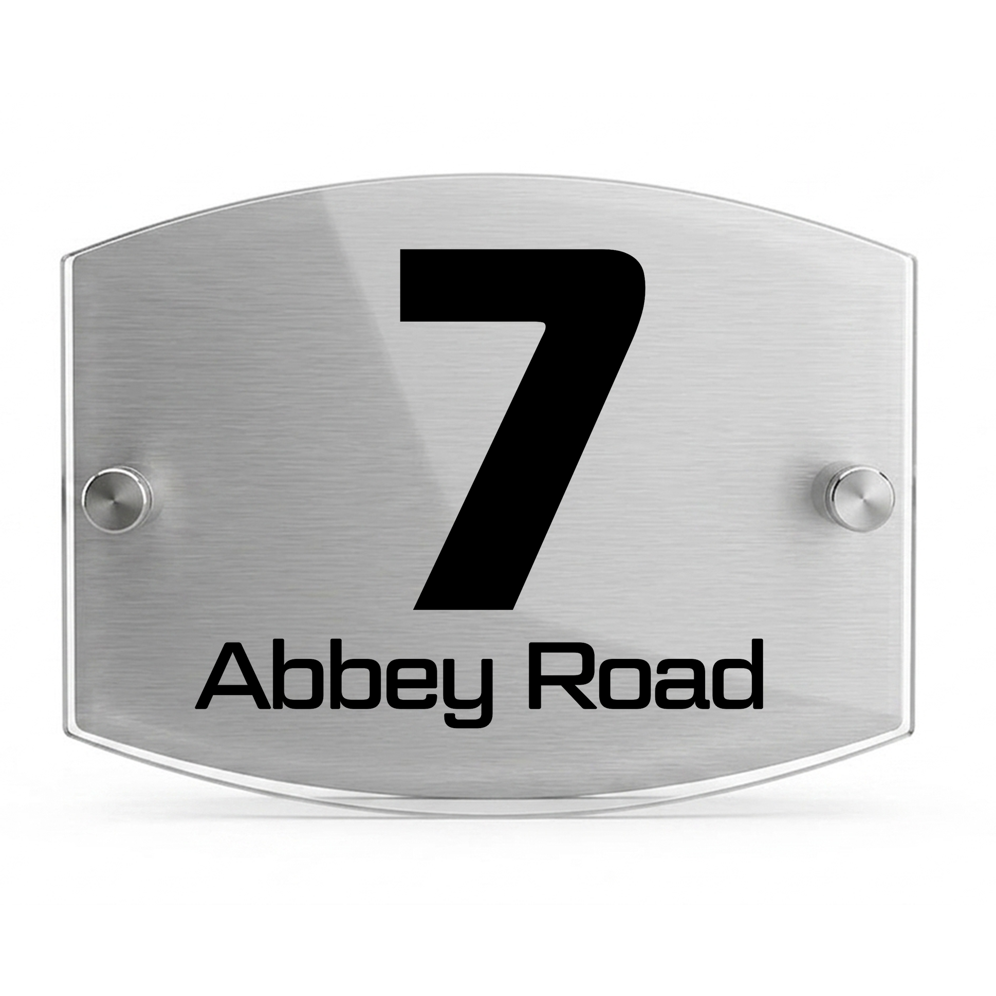 Personalised Dual Panel Acrylic House Sign Oval | 200mm x 130mm | Silver with Black Text