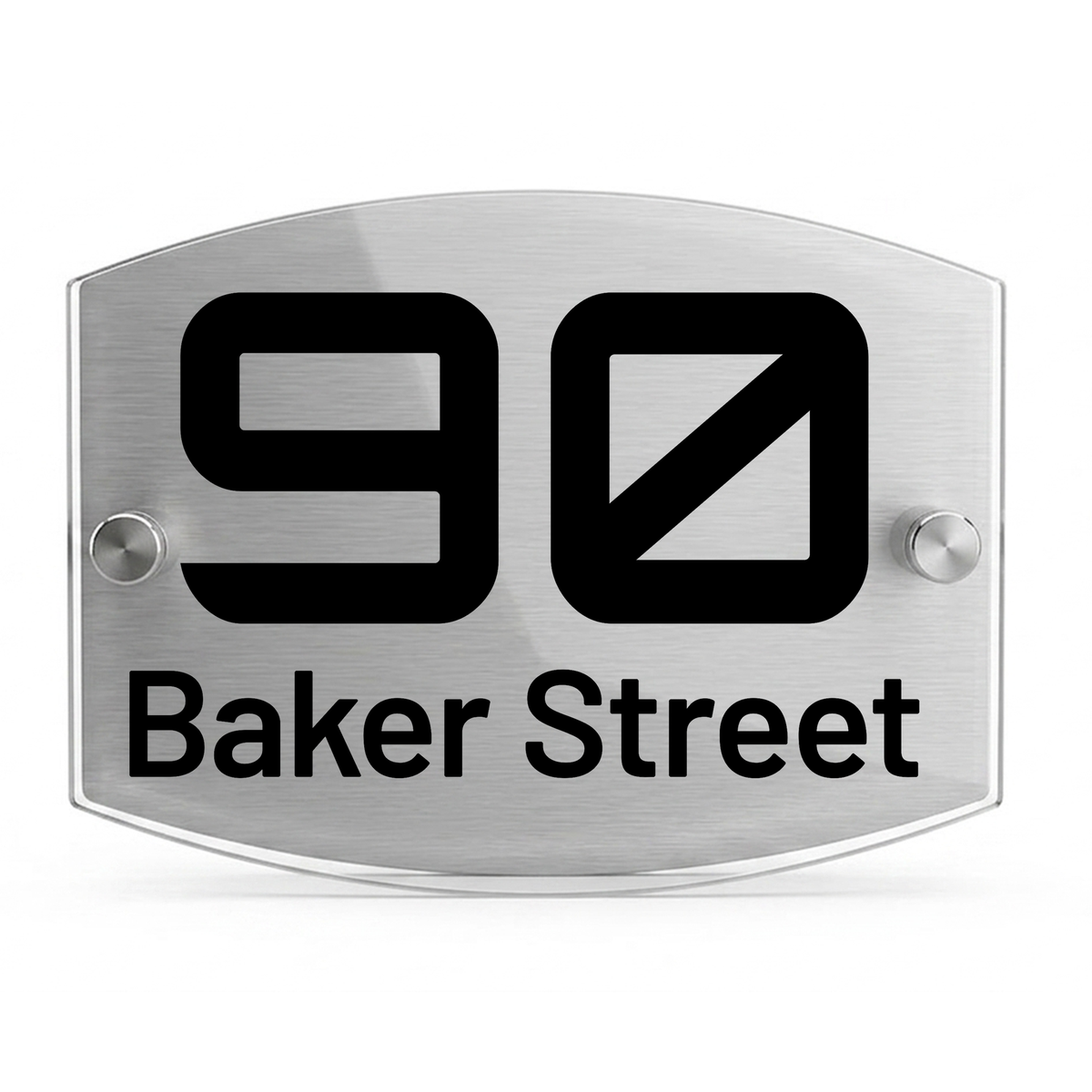 Personalised Dual Panel Acrylic House Sign Oval | 200mm x 130mm | Silver with Black Text