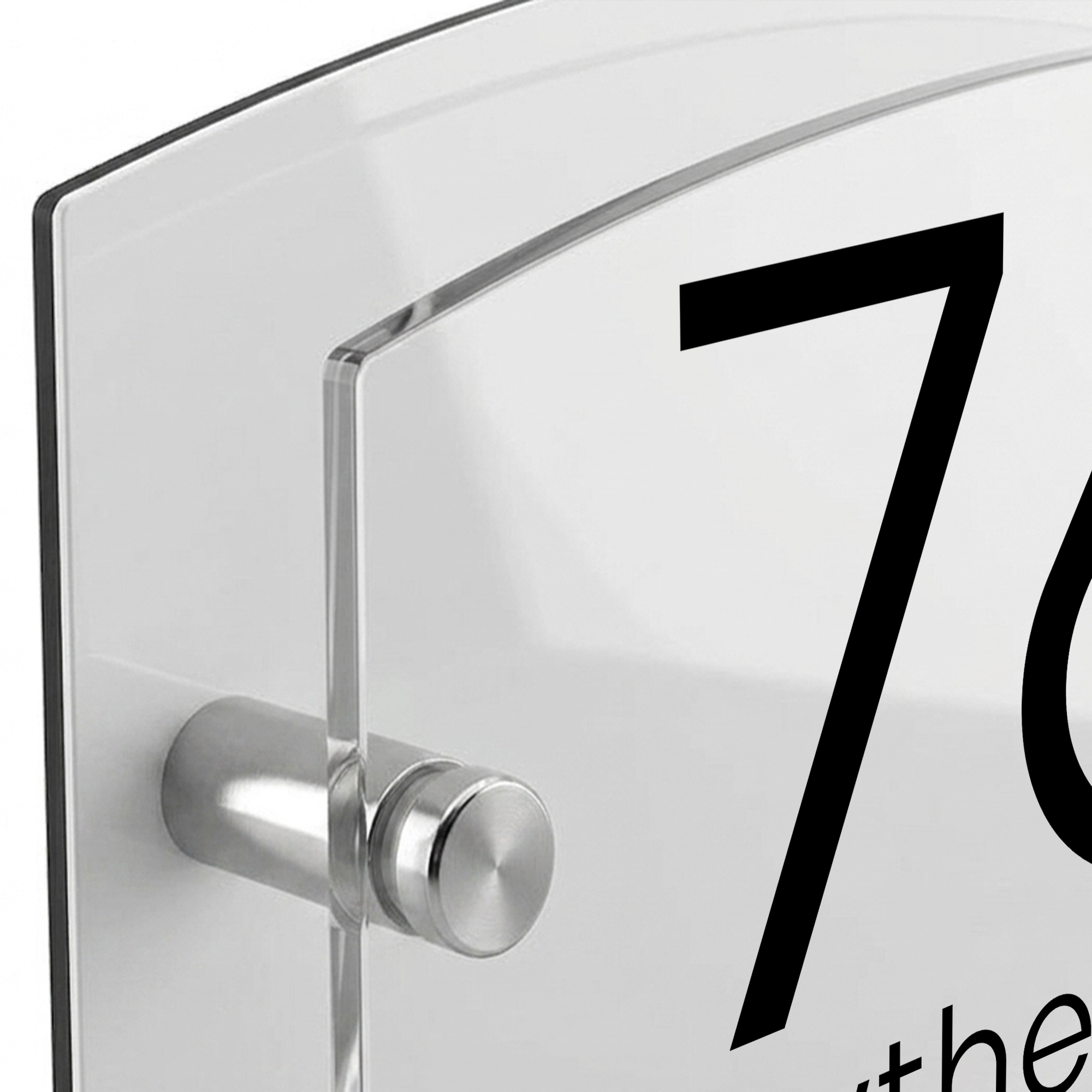 Personalised Dual Panel Acrylic House Sign Oval | 200mm x 130mm | White with Black Text