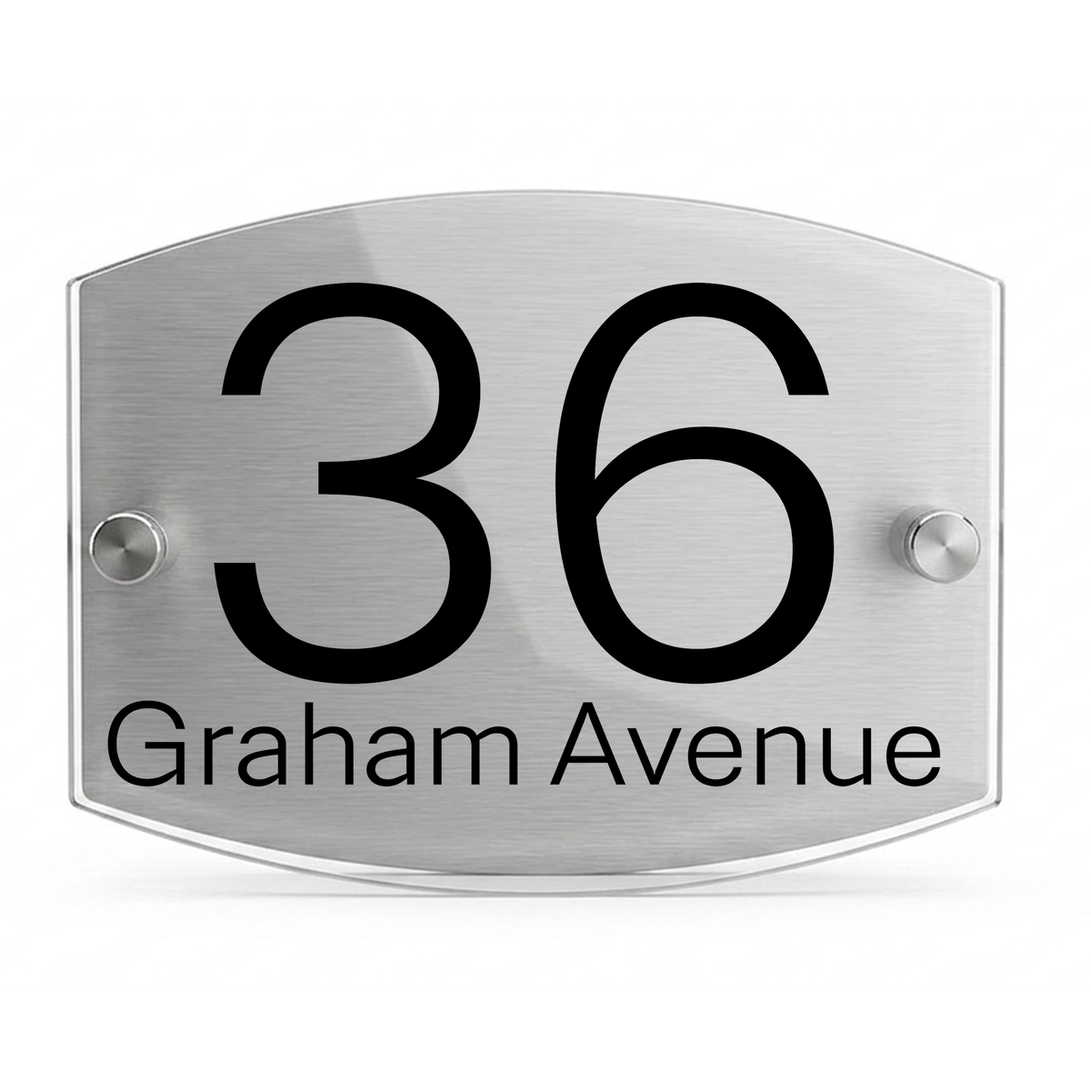 Personalised Dual Panel Acrylic House Sign Oval | 200mm x 130mm | Silver with Black Text