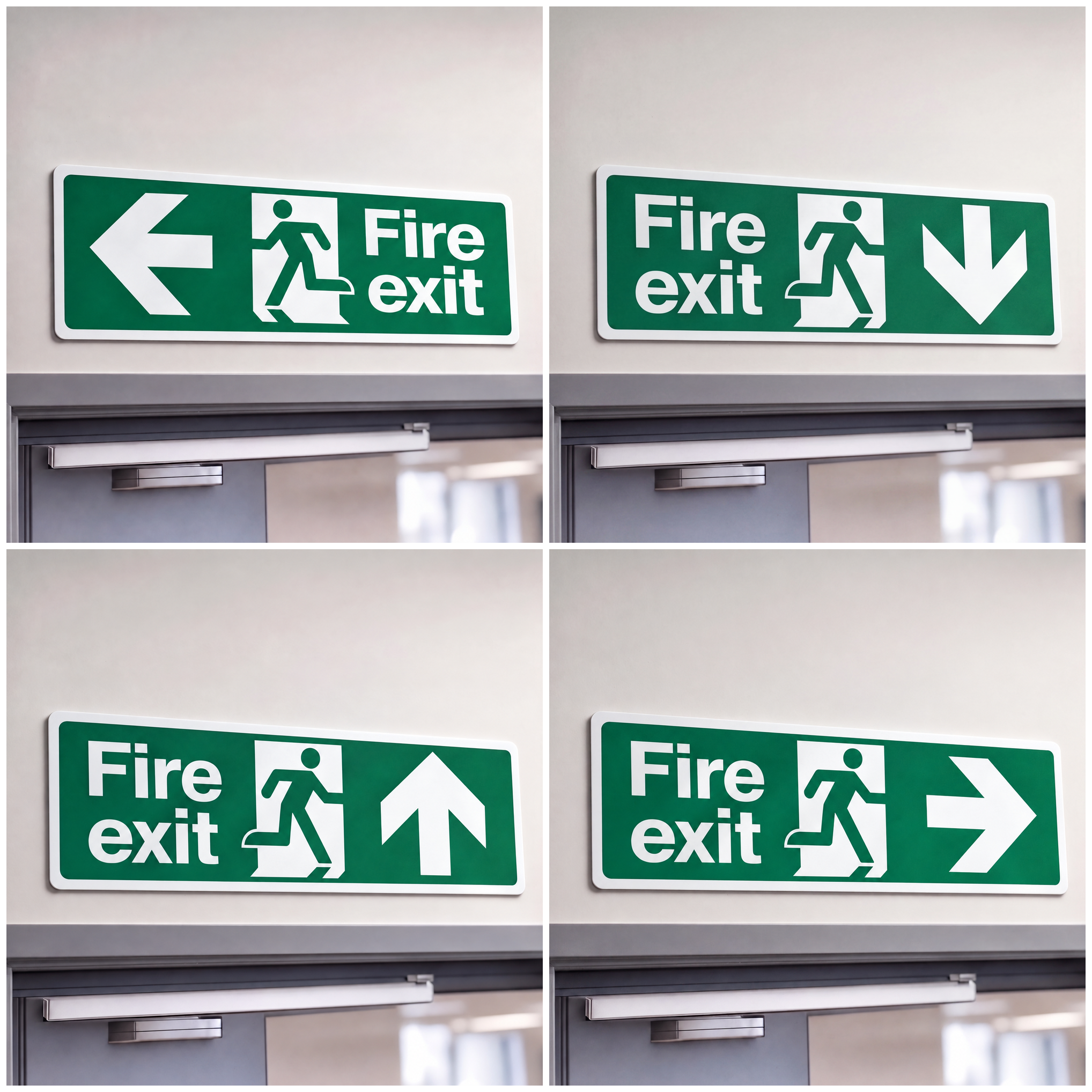 Fire Exit Signs | Made from 3mm Acrylic | ISO 7010 | 300mm x 100mm For Commerical Premises