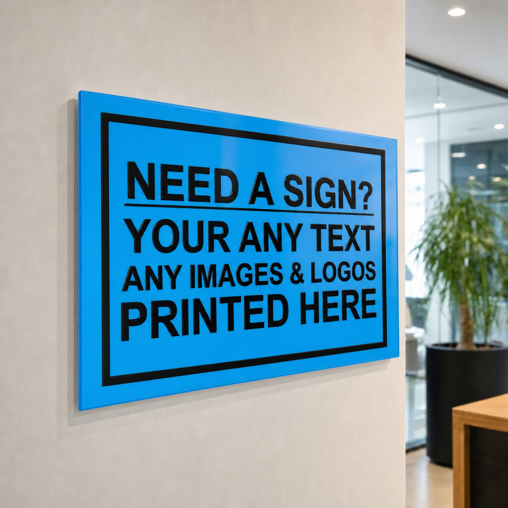 Custom Business Signs UV Printed | Made from 3mm Acrylic | Small Medium Large Extra Large | Any Text or Logo