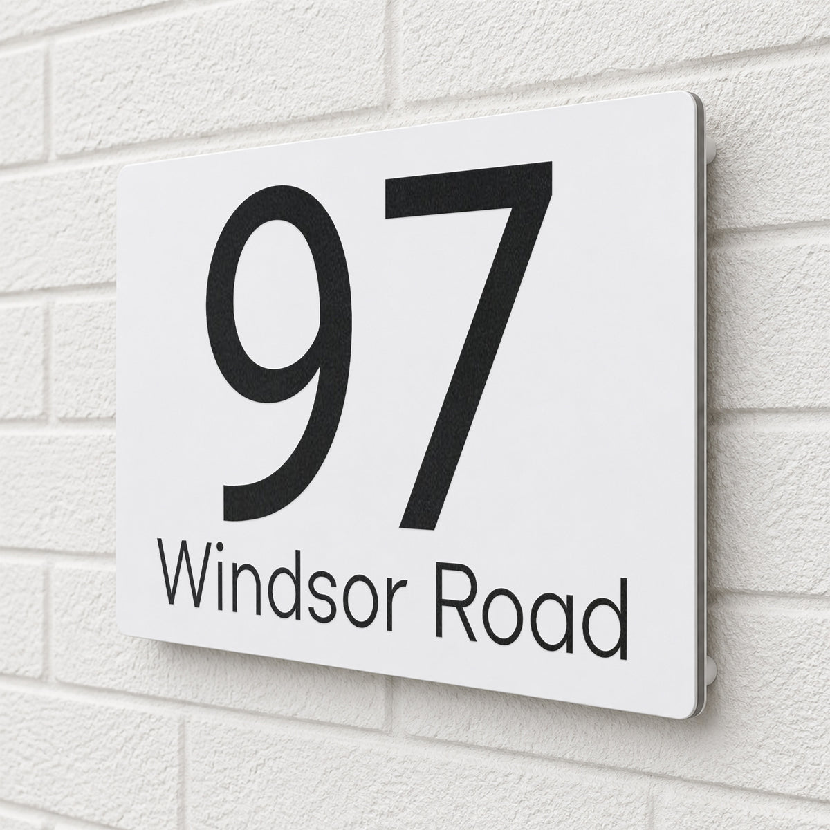 Personalised House Sign | 280mm x 160mm | Made from White Composite Aluminium