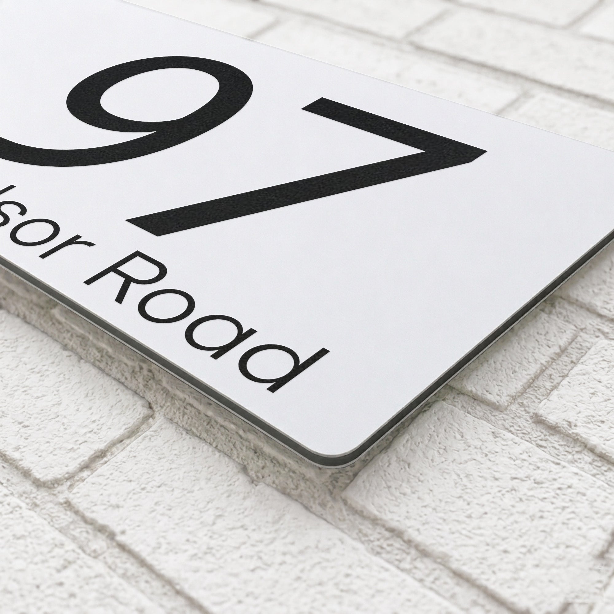 Personalised House Sign | 280mm x 160mm | Made from White Composite Aluminium