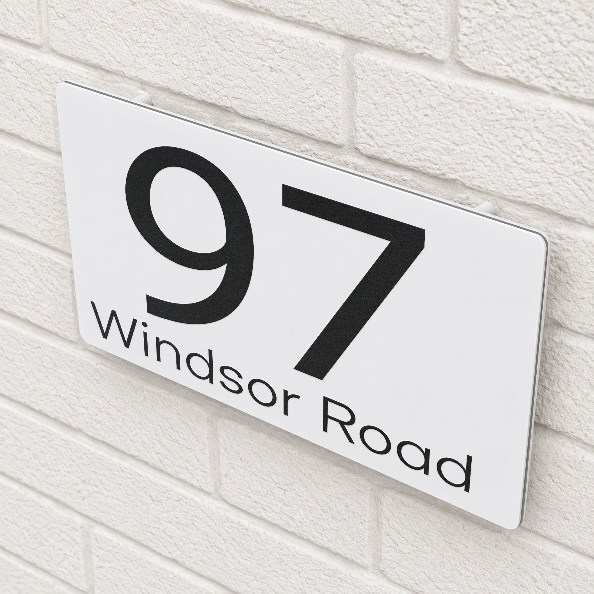 Personalised House Sign | 200mm x 130mm | Made from White Composite Aluminium