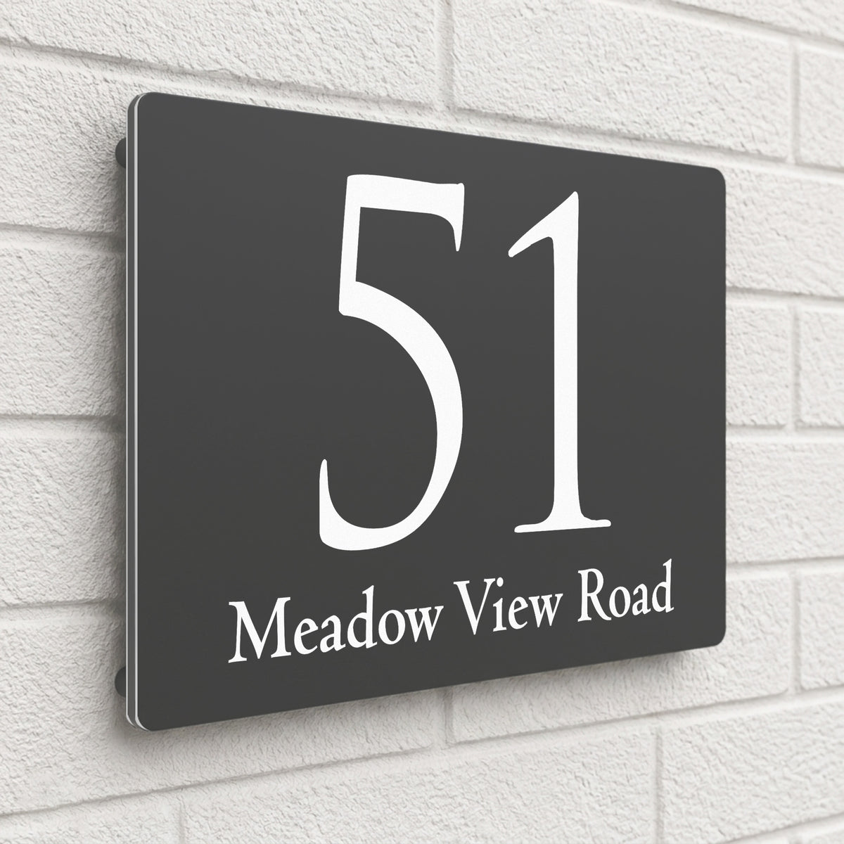 Personalised House Sign | 280mm x 160mm | Made from Anthracite Grey Composite Aluminium