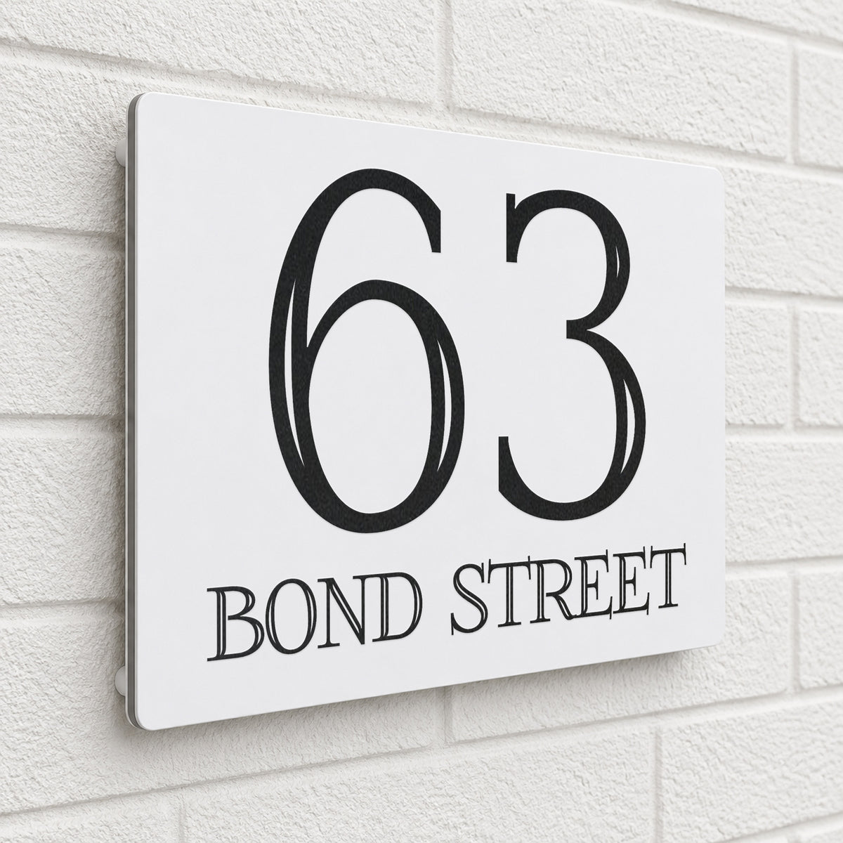 Personalised House Sign | 200mm x 130mm | Made from White Composite Aluminium