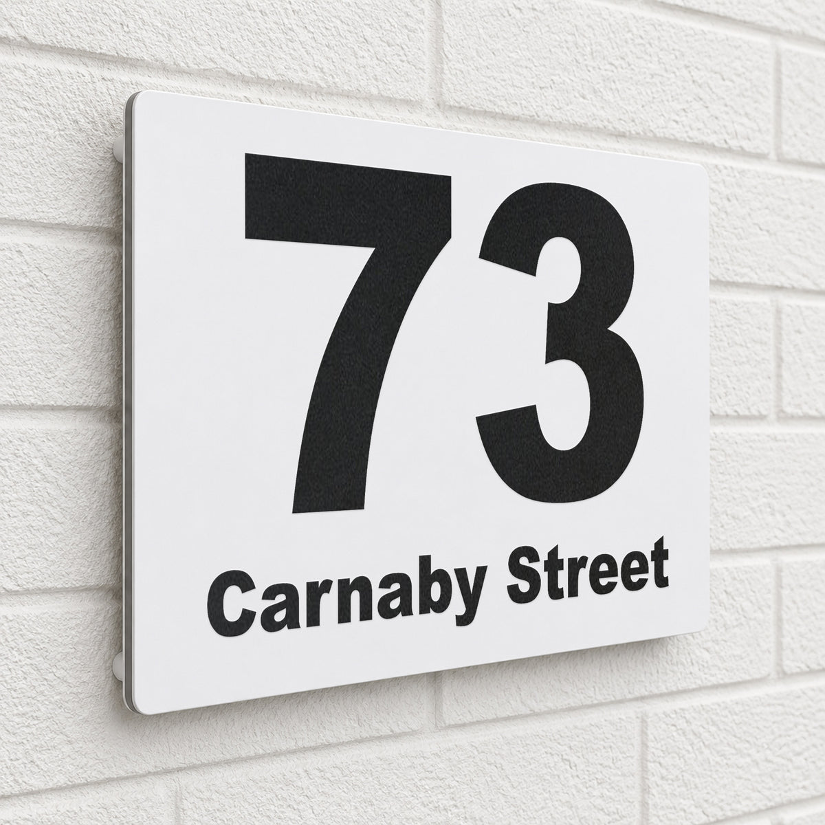 Personalised House Sign | 200mm x 130mm | Made from White Composite Aluminium