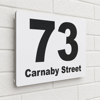 Personalised House Sign | 200mm x 130mm | Made from White Composite Aluminium