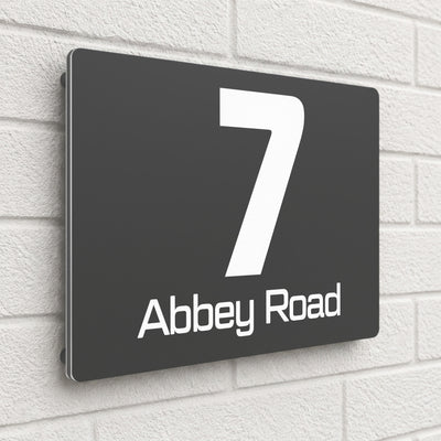 Personalised House Sign | 280mm x 160mm | Made from Anthracite Grey Composite Aluminium