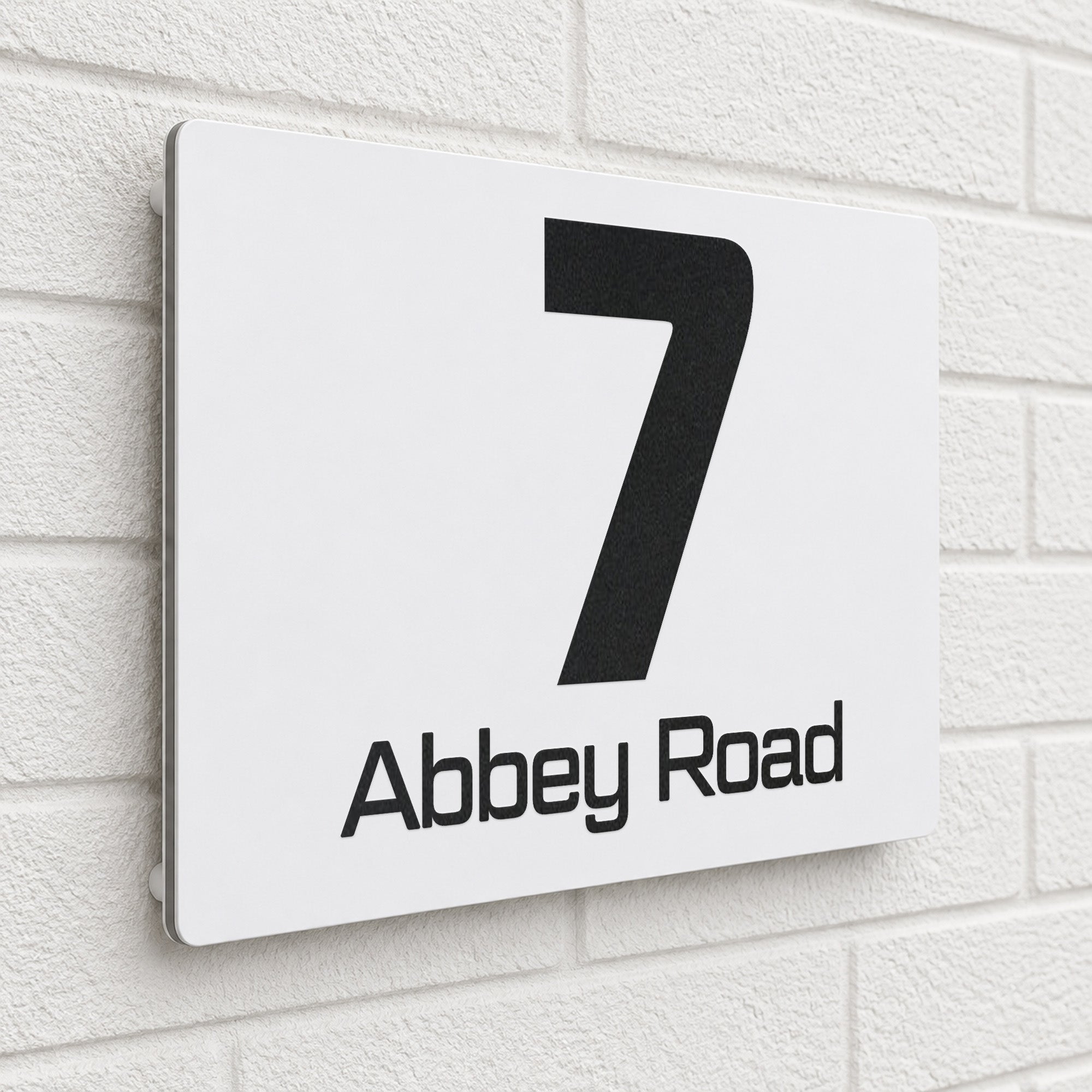Personalised House Sign | 200mm x 130mm | Made from White Composite Aluminium