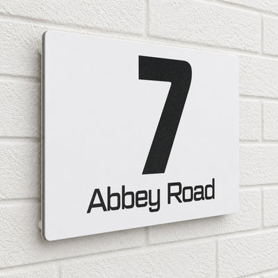 Personalised House Sign | 200mm x 130mm | Made from White Composite Aluminium