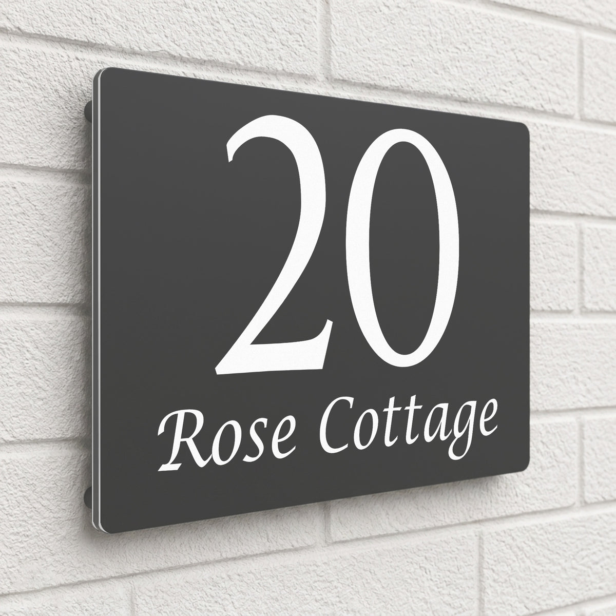 Personalised House Sign | 280mm x 160mm | Made from Anthracite Grey Composite Aluminium