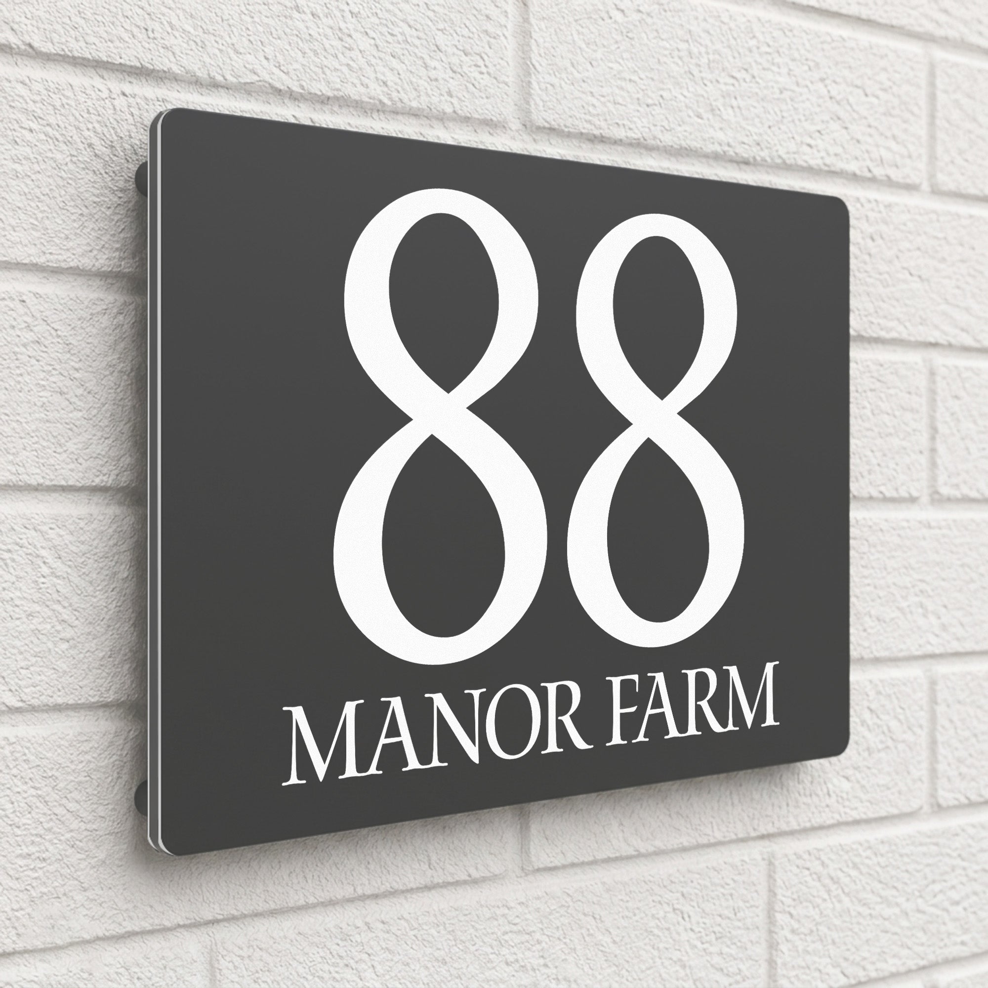 Personalised House Sign | 280mm x 160mm | Made from Anthracite Grey Composite Aluminium