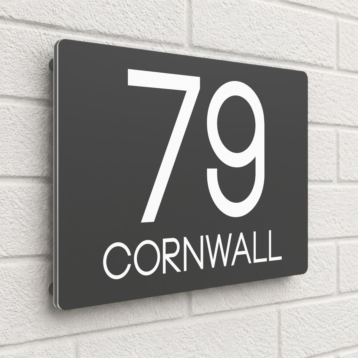 Personalised House Sign | 280mm x 160mm | Made from Anthracite Grey Composite Aluminium