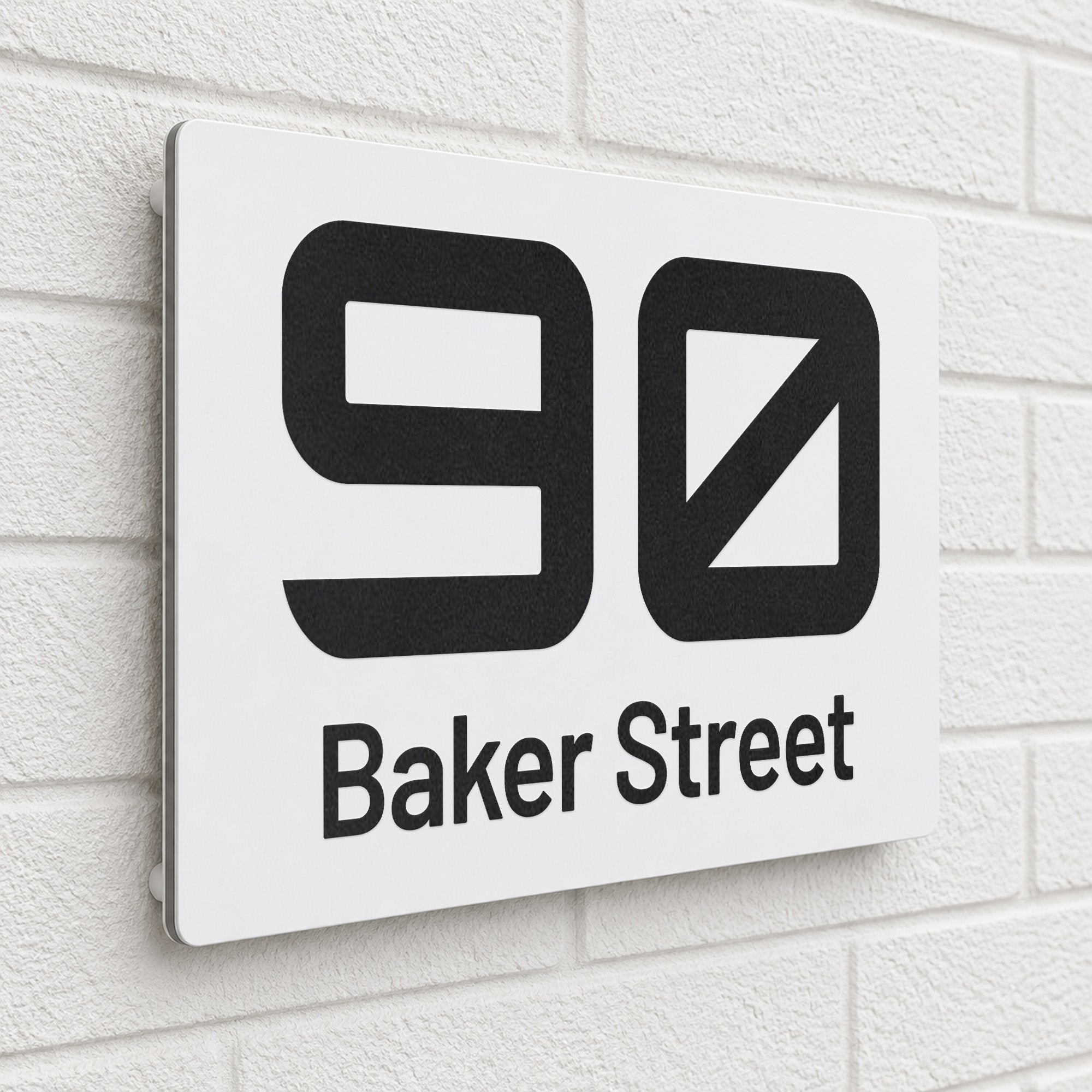 Personalised House Sign | 200mm x 130mm | Made from White Composite Aluminium