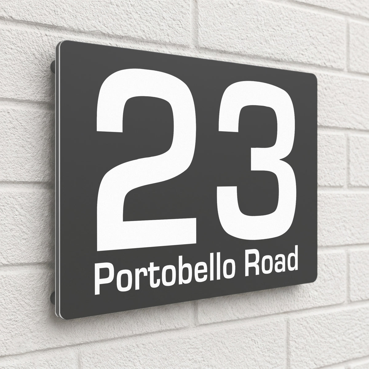 Personalised House Sign | 280mm x 160mm | Made from Anthracite Grey Composite Aluminium