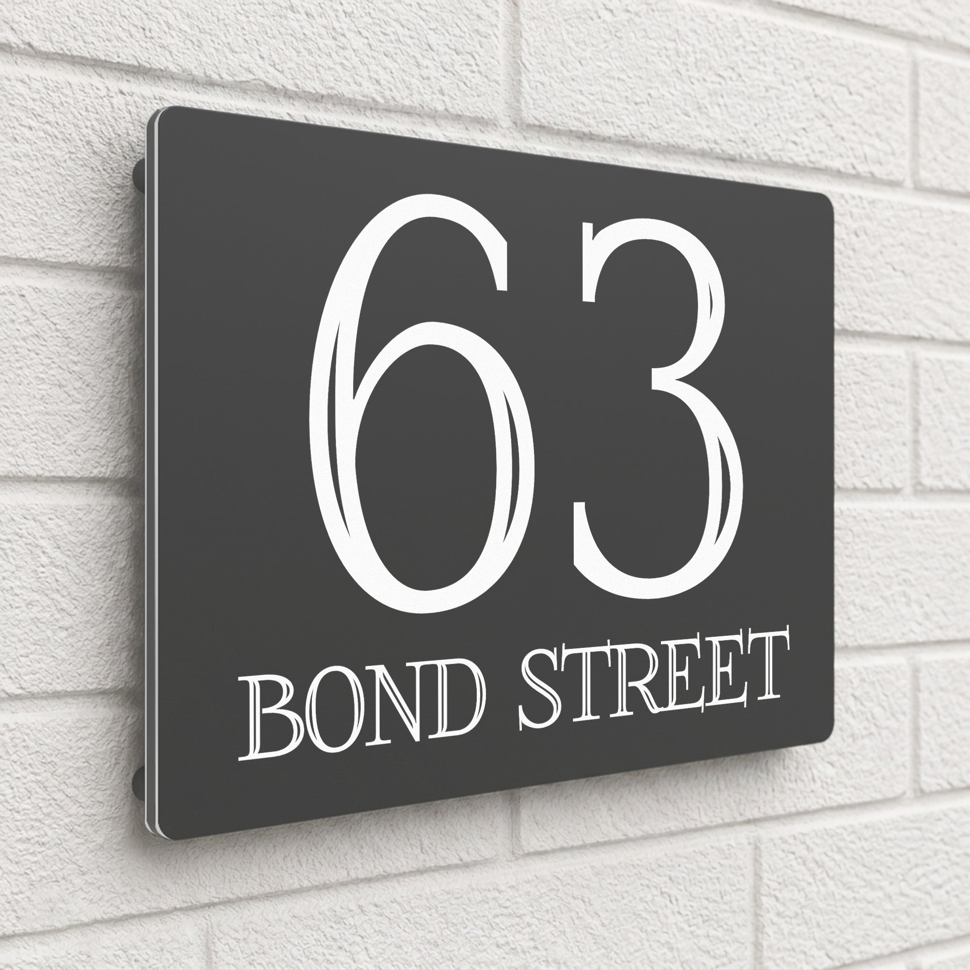 Personalised House Sign | 280mm x 160mm | Made from Anthracite Grey Composite Aluminium