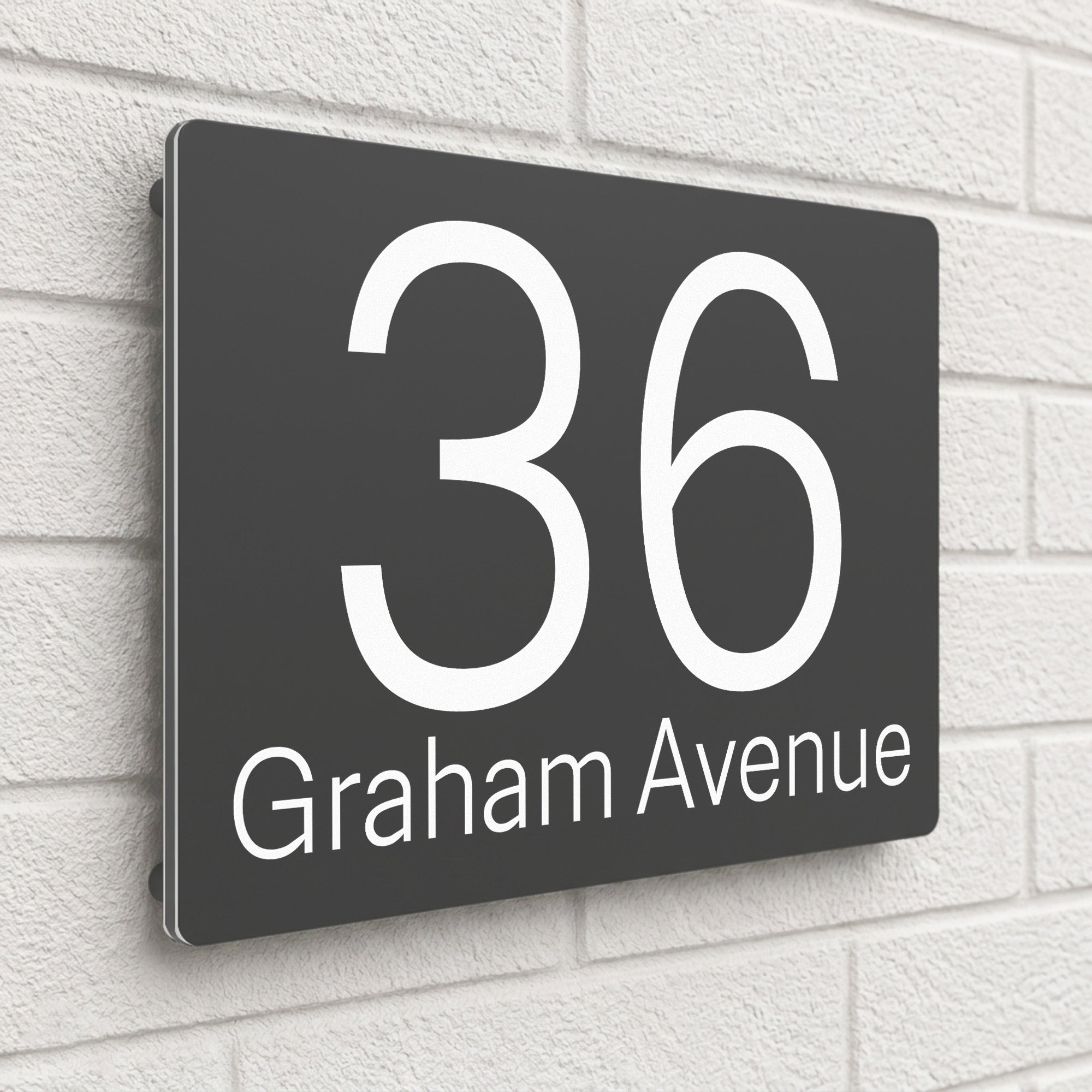 Personalised House Sign | 280mm x 160mm | Made from Anthracite Grey Composite Aluminium