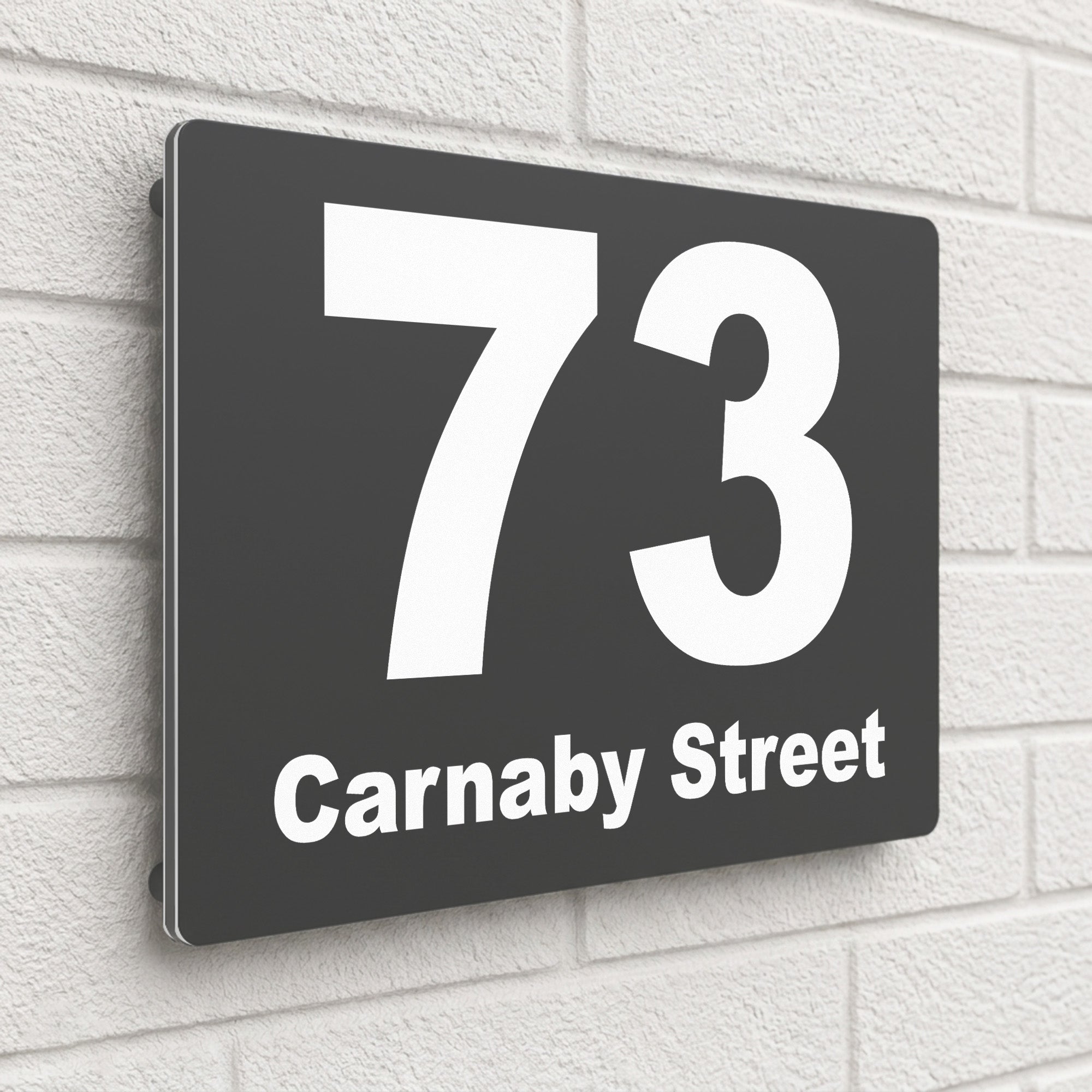 Personalised House Sign | 280mm x 160mm | Made from Anthracite Grey Composite Aluminium