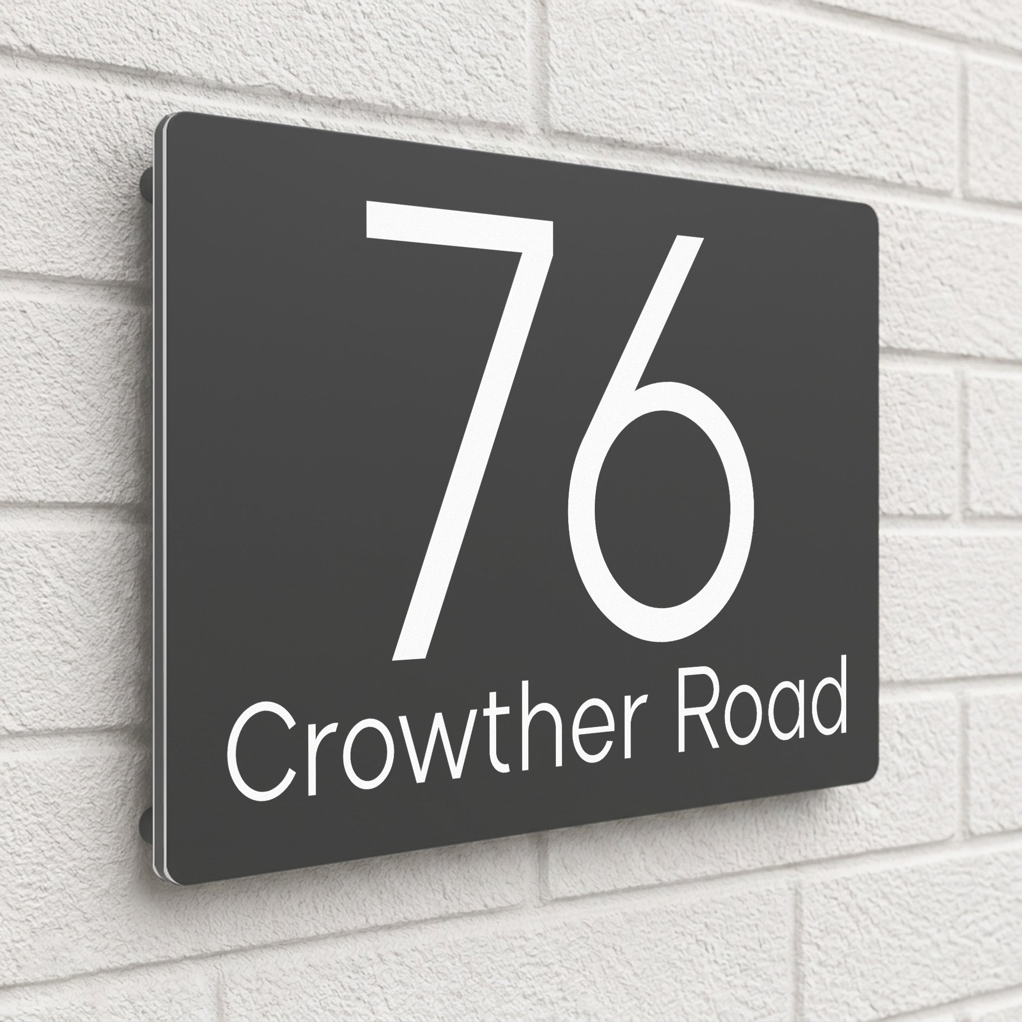 Personalised House Sign | 280mm x 160mm | Made from Anthracite Grey Composite Aluminium