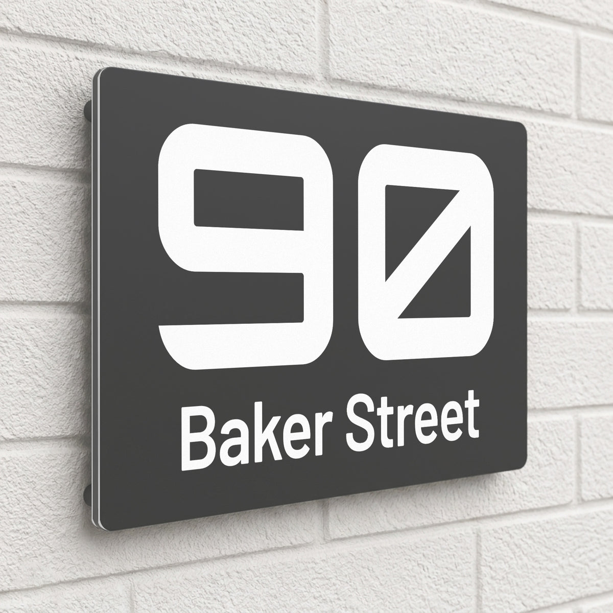 Personalised House Sign | 280mm x 160mm | Made from Anthracite Grey Composite Aluminium