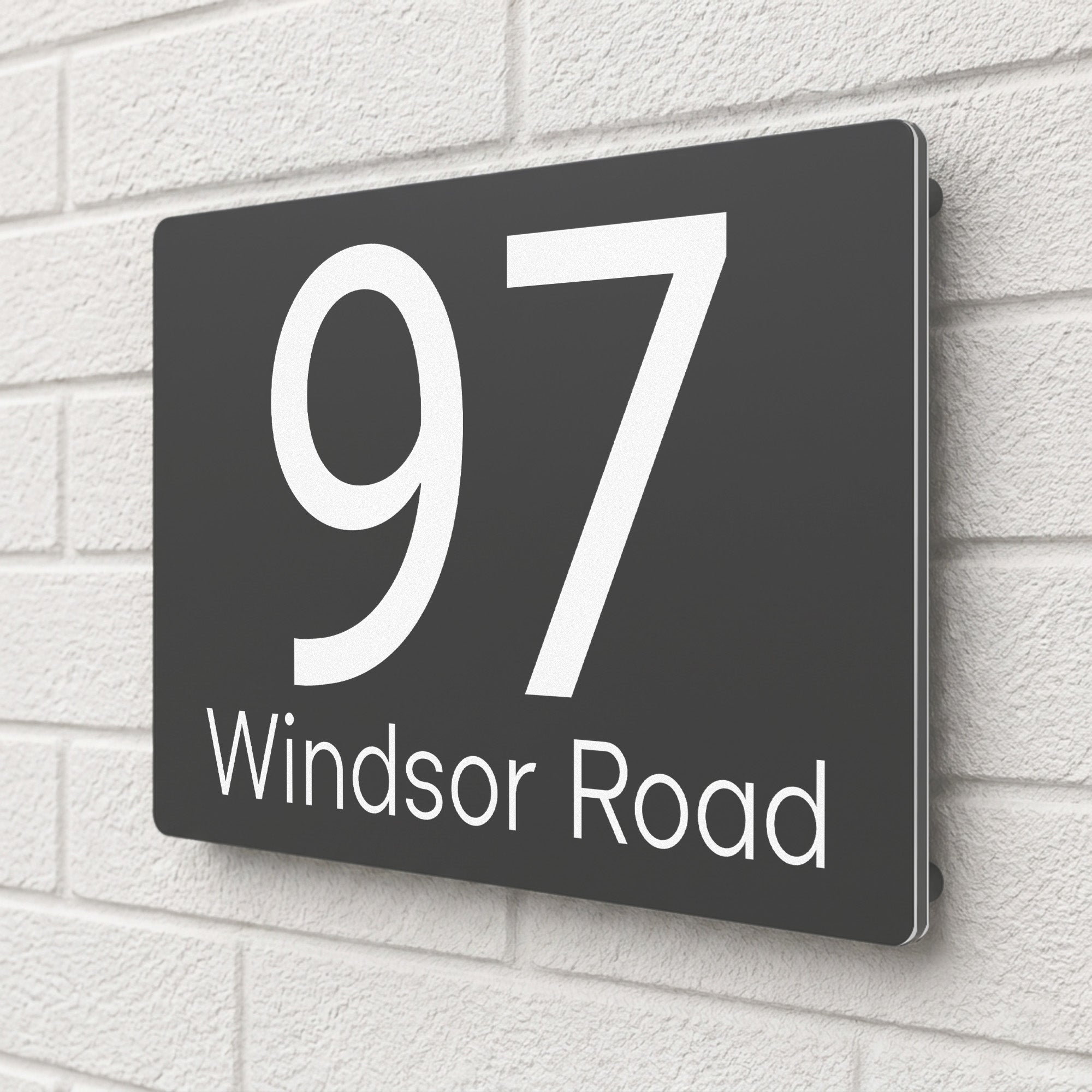 Personalised House Sign | 280mm x 160mm | Made from Anthracite Grey Composite Aluminium