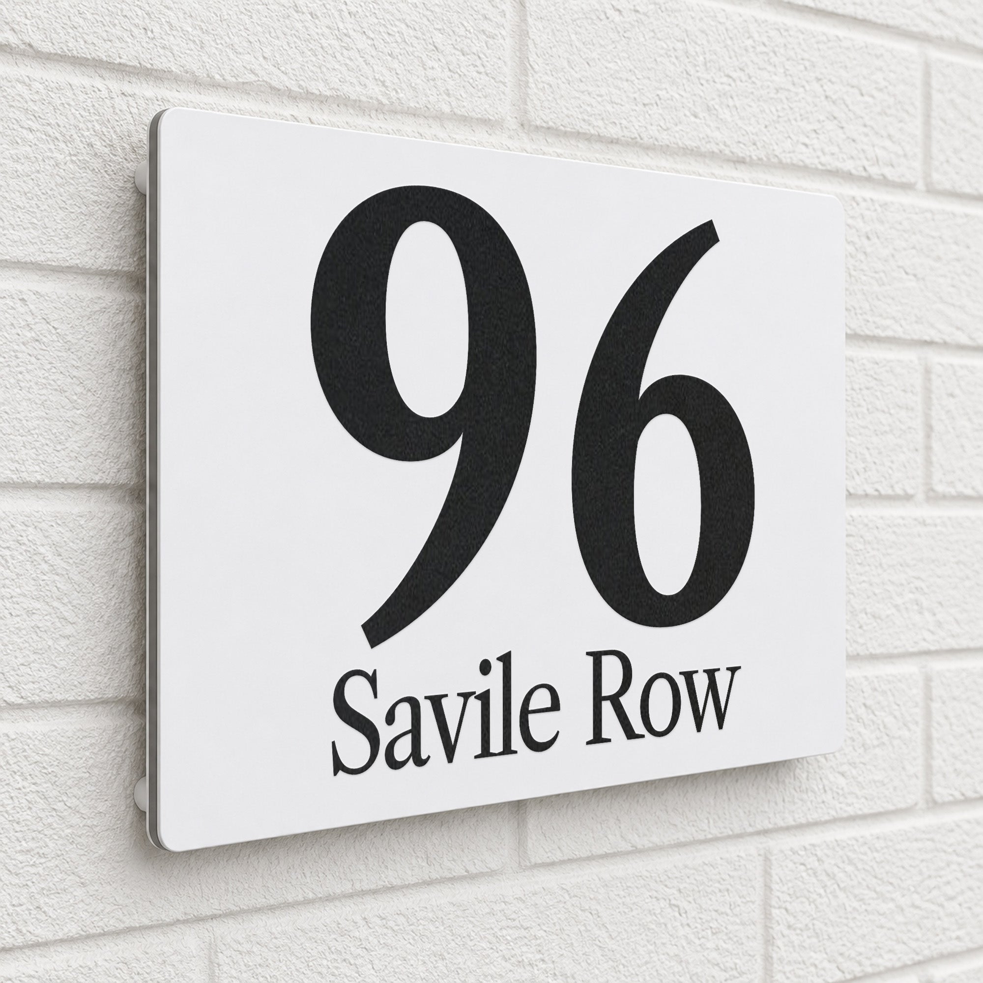Personalised House Sign | 200mm x 130mm | Made from White Composite Aluminium