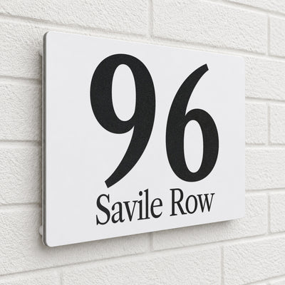 Personalised House Sign | 200mm x 130mm | Made from White Composite Aluminium
