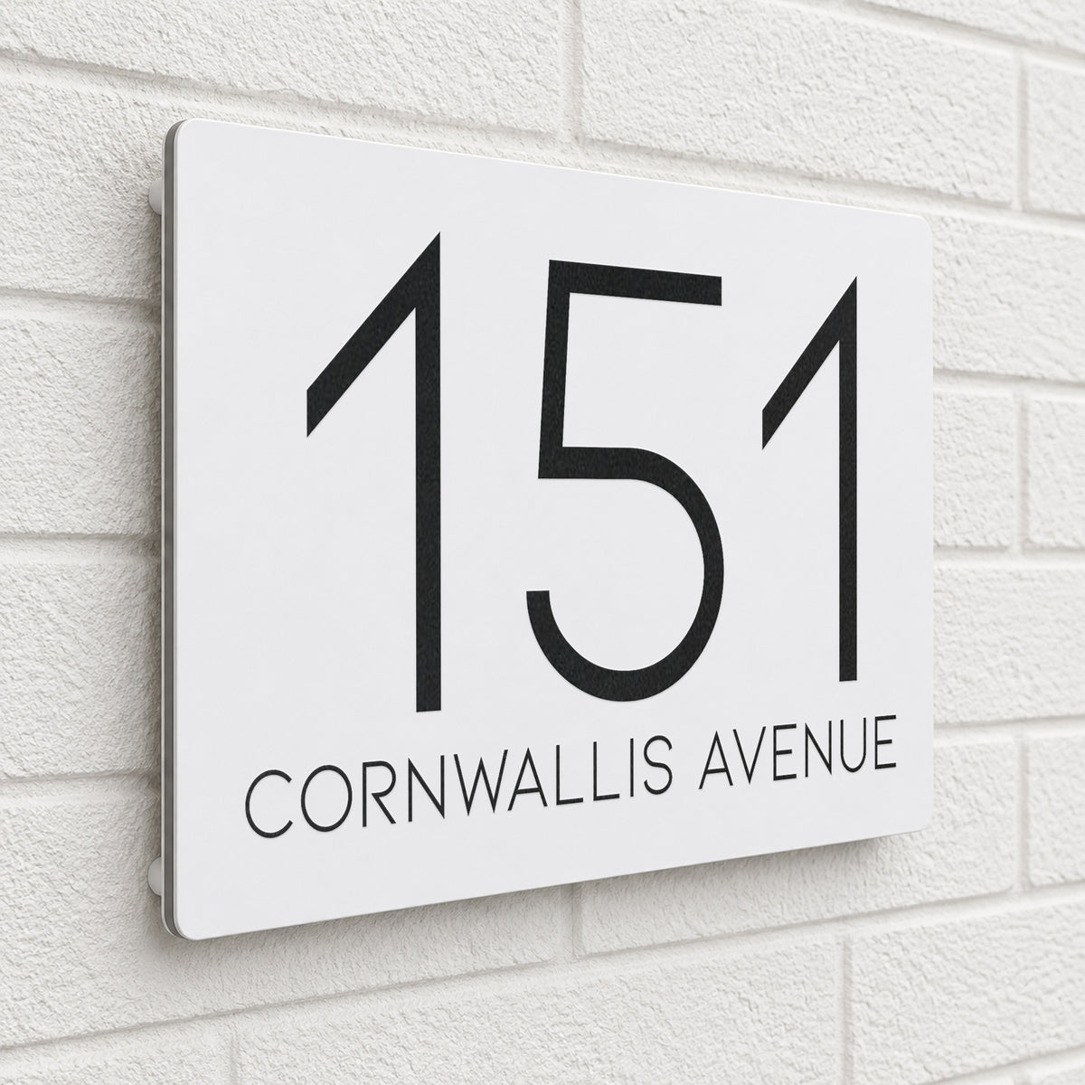 Personalised House Sign | 200mm x 130mm | Made from White Composite Aluminium