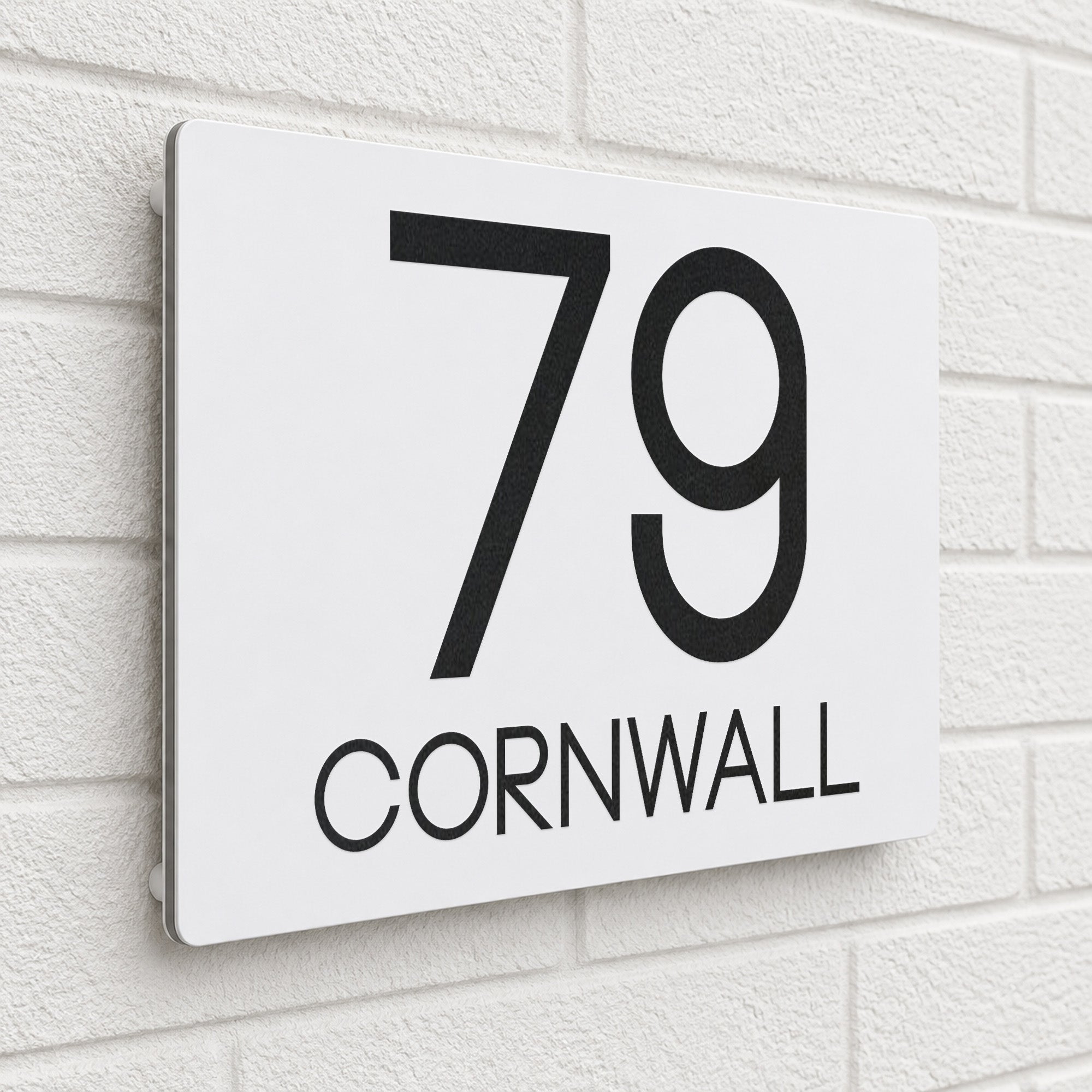 Personalised House Sign | 200mm x 130mm | Made from White Composite Aluminium