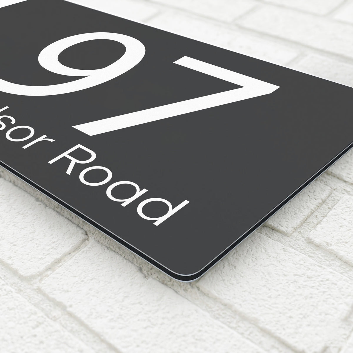 Personalised House Sign | 280mm x 160mm | Made from Anthracite Grey Composite Aluminium