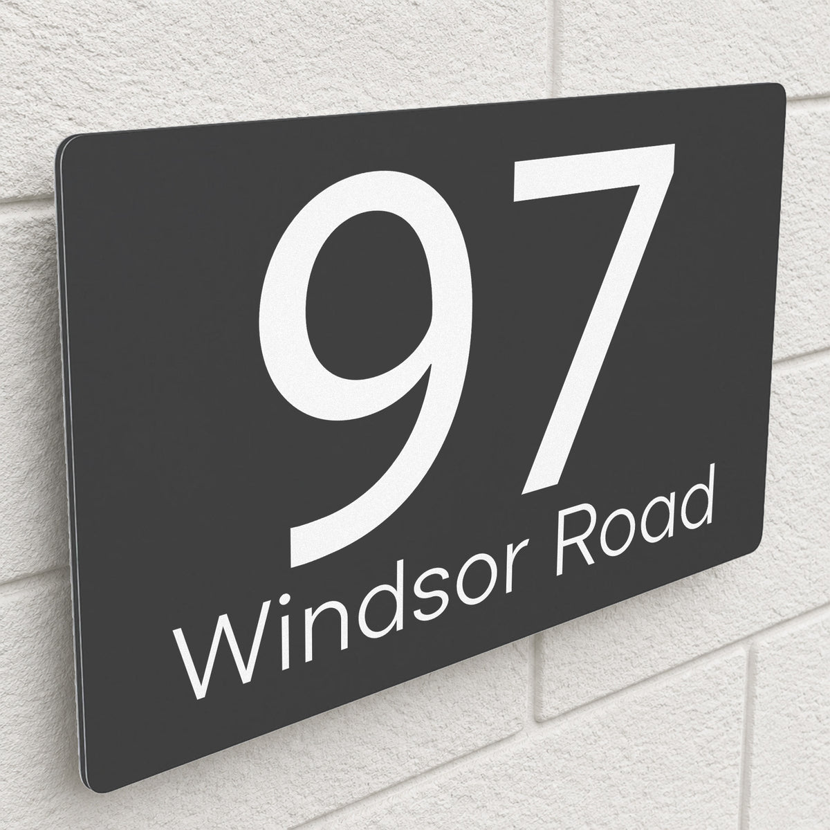 Personalised House Sign | 280mm x 160mm | Made from Anthracite Grey Composite Aluminium